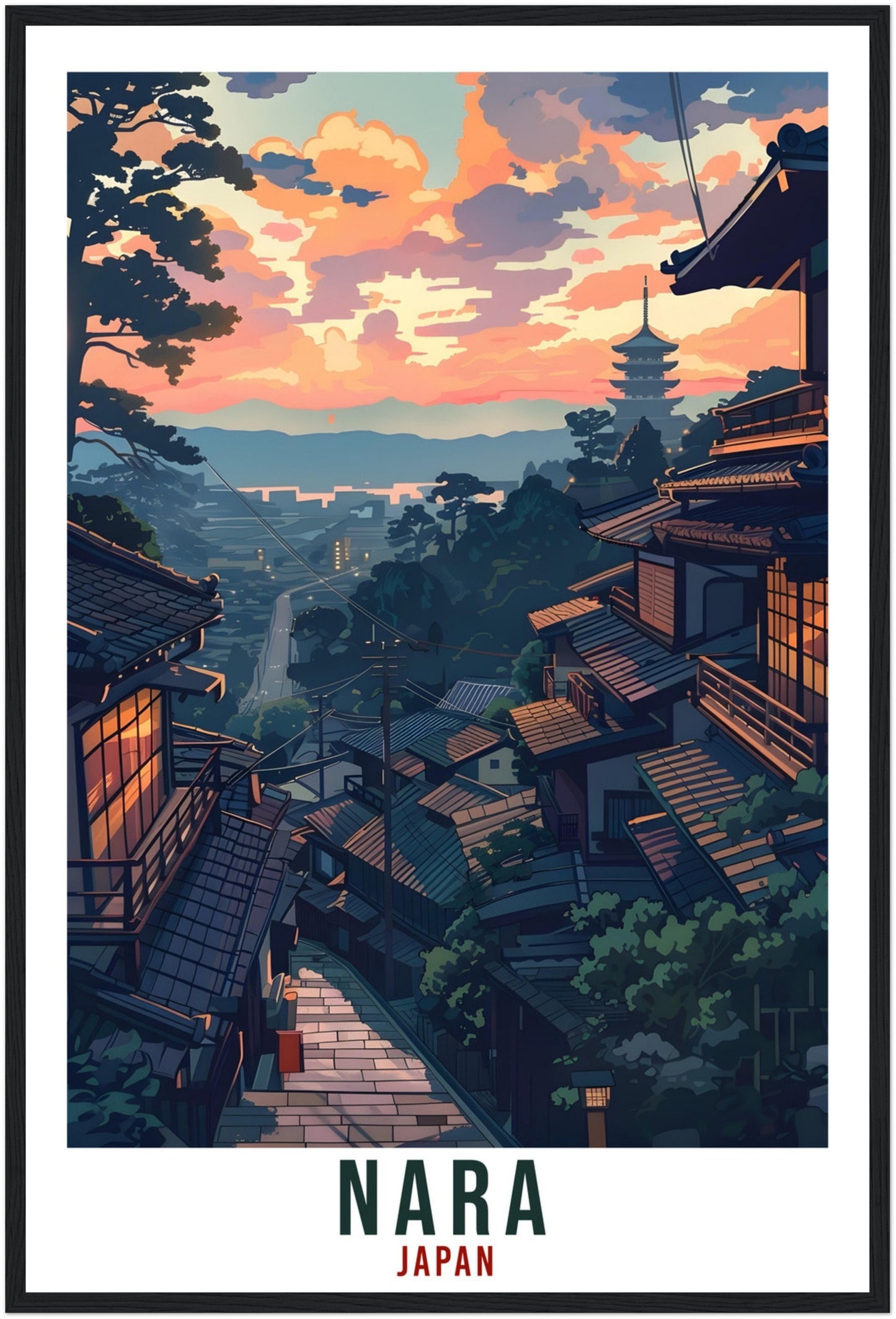 Nara Travel Print Japan Home Decoration Wall Art Gift Wall Hanging Art Lover Nara Japanese Artwork Japan Nara Travel Poster Cityscape Print