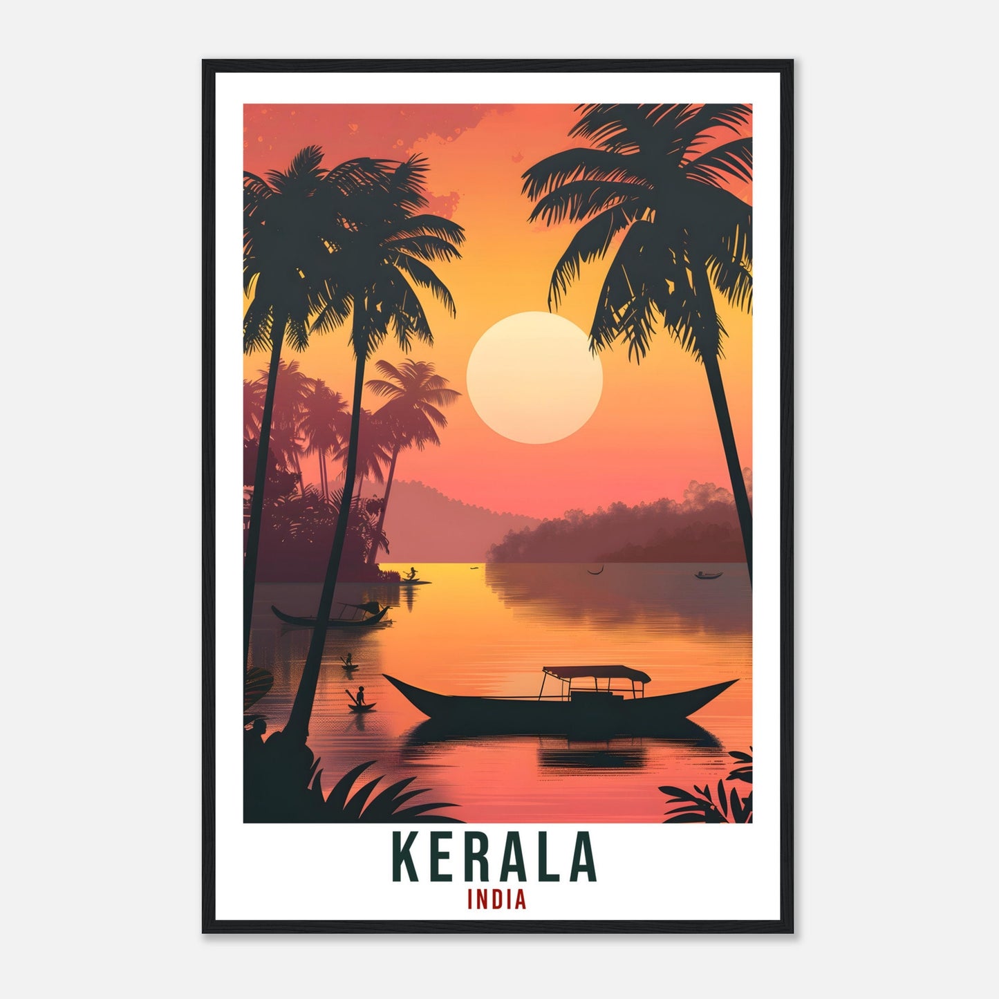 Kerala Travel Print India Home Decoration Wall Art Gift Wall Hanging Art Lover Indian Artwork India Kerala Travel Poster Kerala Coast Print