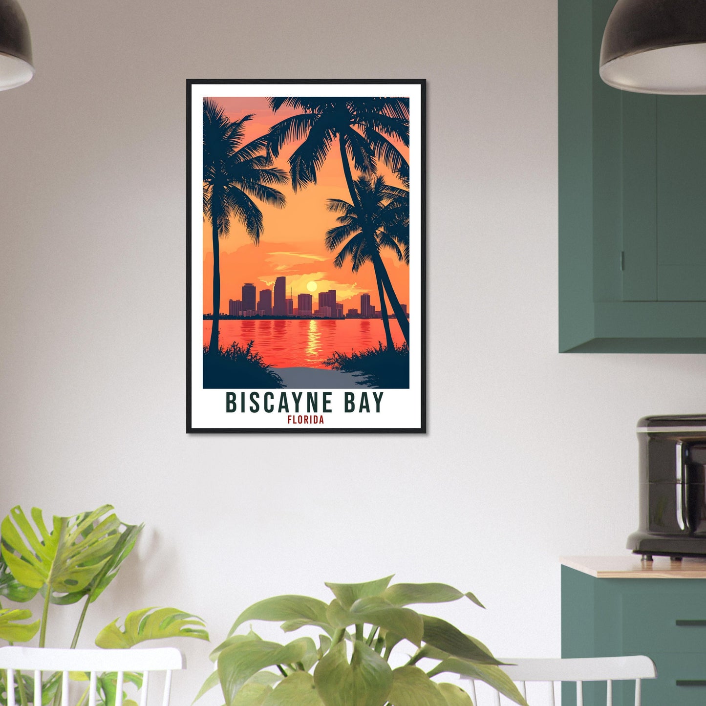 Biscayne Bay Travel Print Florida Home Decoration USA City Wall Art Gift Wall Hanging Art Lover Florida Artwork Biscayne Bay Travel Poster