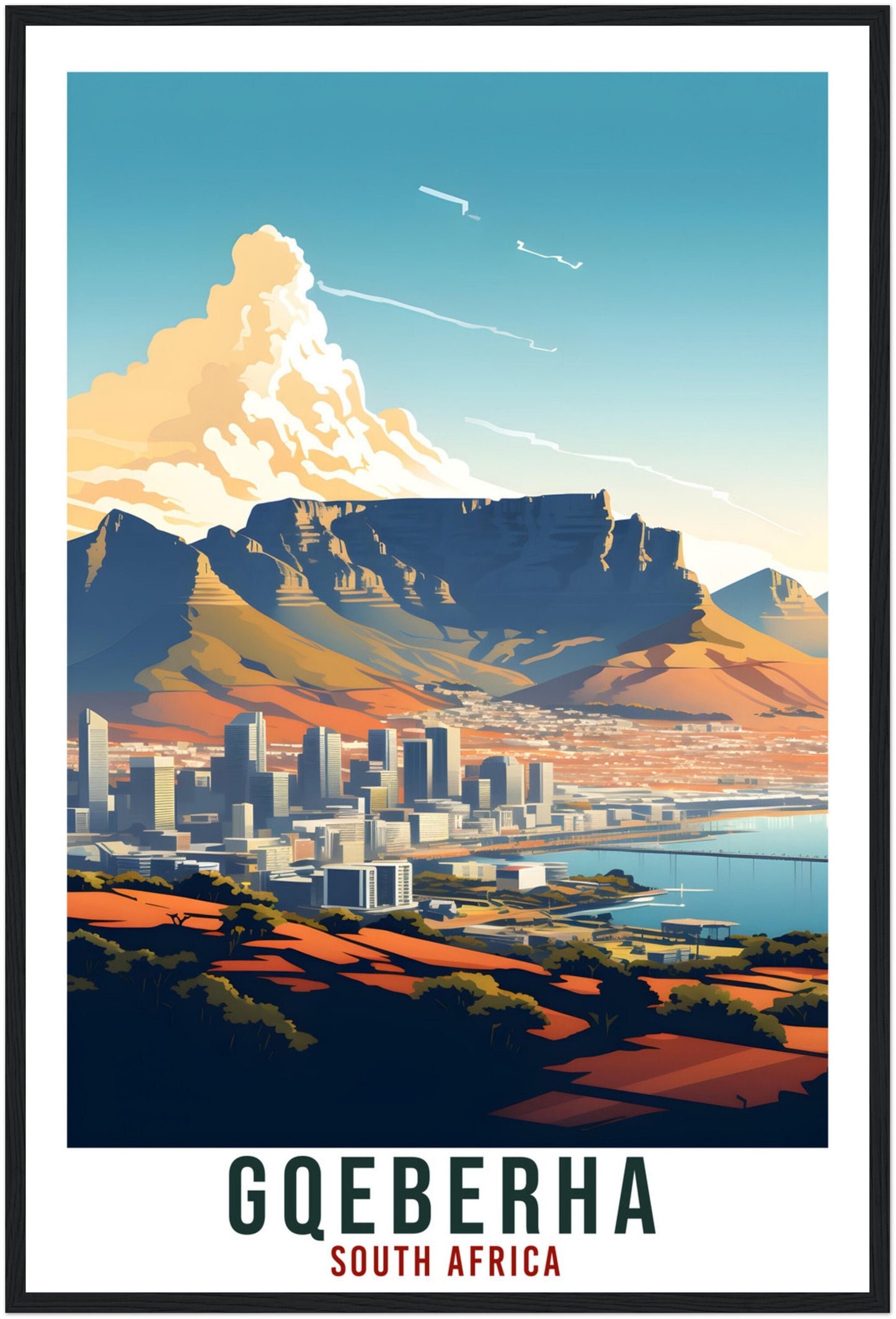 Gqeberha South Africa Travel Print Wall Art Hanging Home Décor Gqeberha Gift Art Lovers Artwork Gift Print South African Landmark Poster