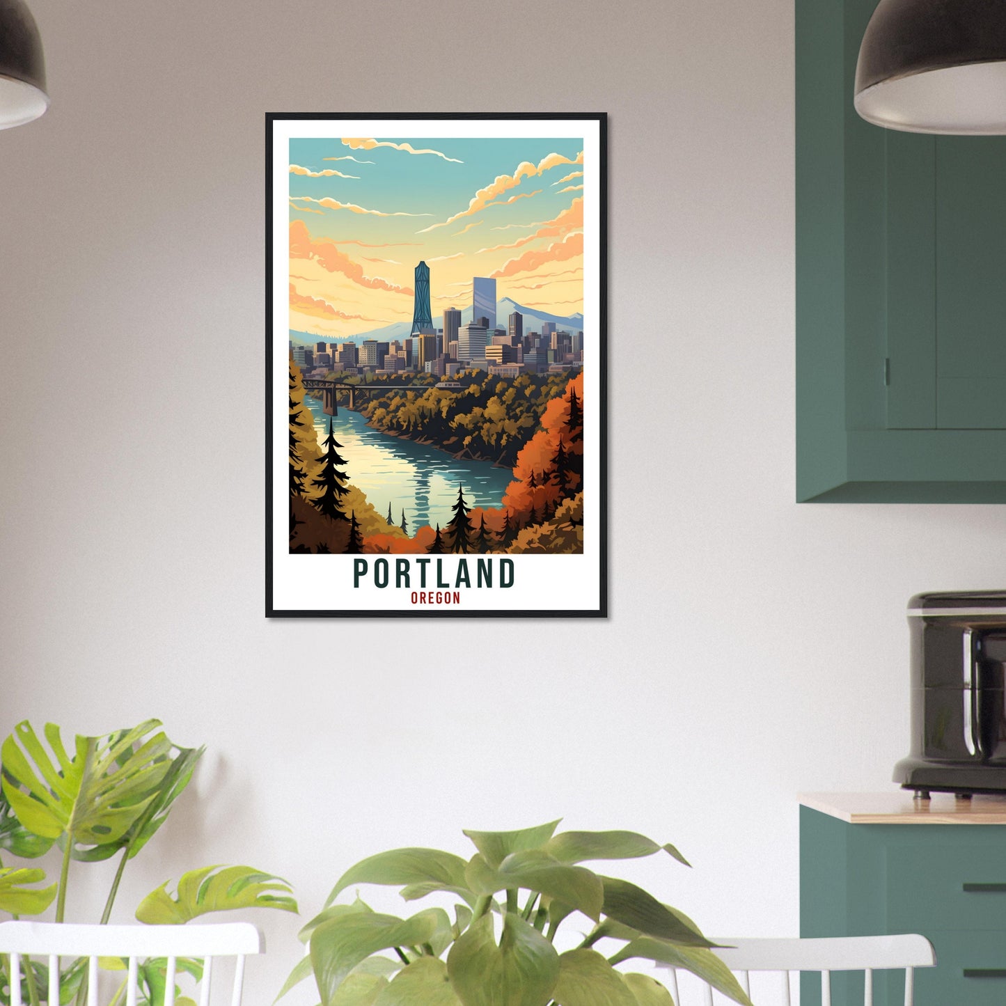 Portland Travel Print Oregon Home Decoration USA City Wall Art Gift Wall Hanging Art Lover Oregon Artwork Portland Skyline Travel Poster