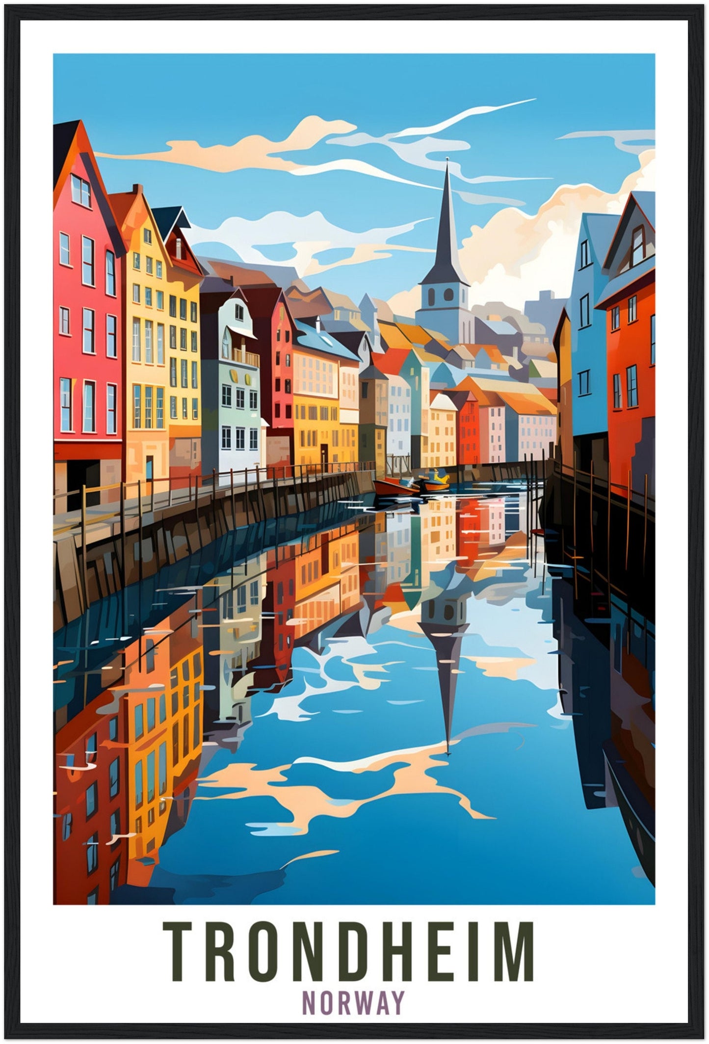 Trondheim Norway Travel Print Trondheim Wall Hanging Norway Arctic Trondheim Travel Poster Norway Wall Art Trondheim Travel Poster Artwork