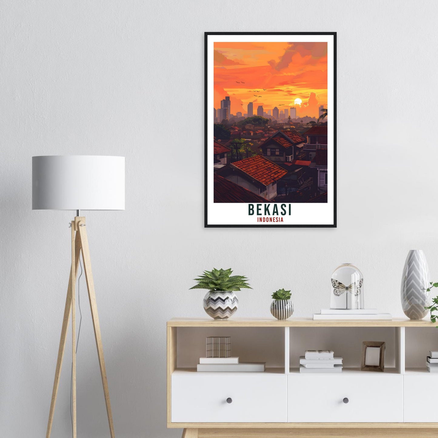 Bekasi Travel Print Bali Wall Art Indonesia Wall Hanging Home Décor Bekasi Gift Landmark Artwork Travel Art Indonesia Bekasi Travel Poster