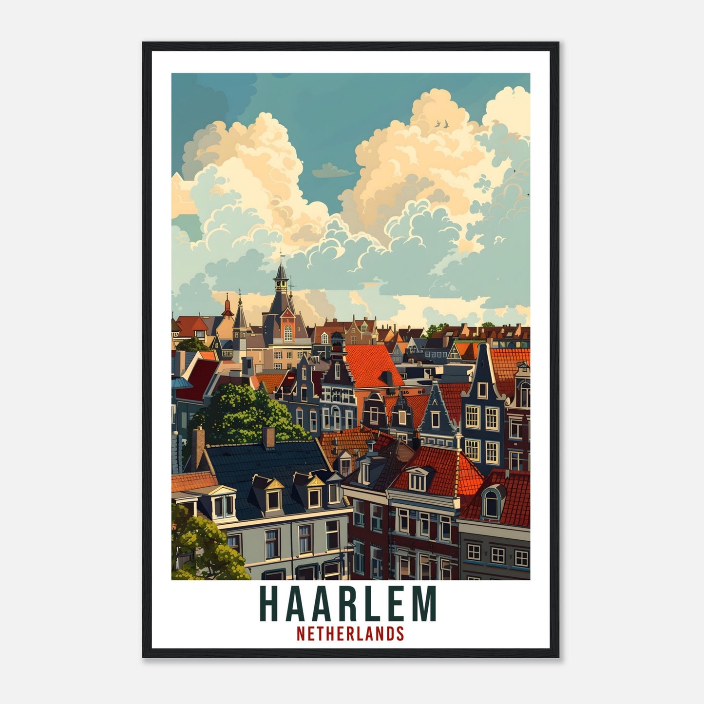 Haarlem Travel Print Holland Wall Art Wall Hanging Home Décor Haarlem Gift Art Lovers Gift Dutch Artwork Gift The Netherlands Travel Poster