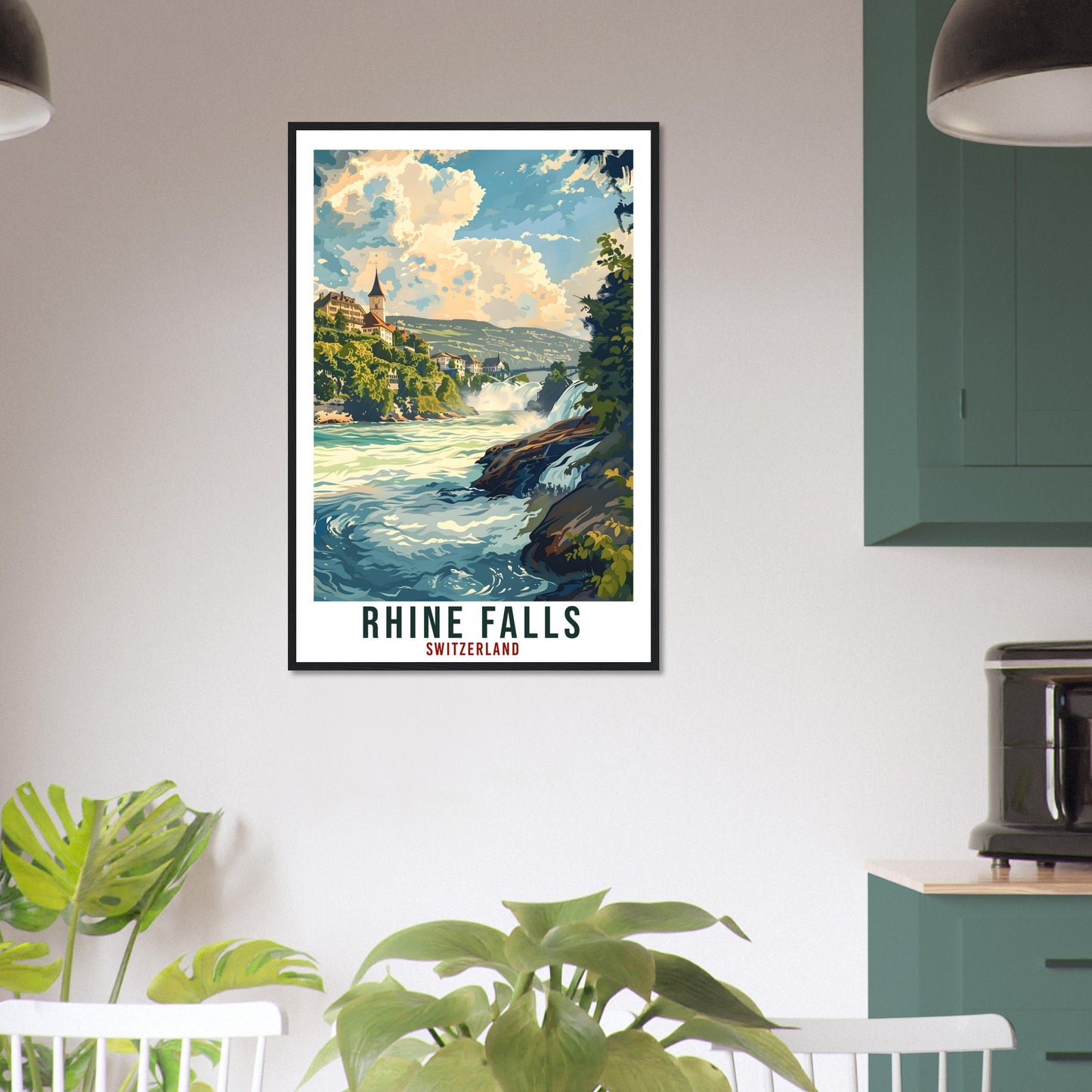 Rhine Falls Travel Print Swiss Wall Art Wall Hanging Home Décor Rhine Fall Gift Art Lovers Gift Switzerland Artwork Gift Swiss Travel Poster