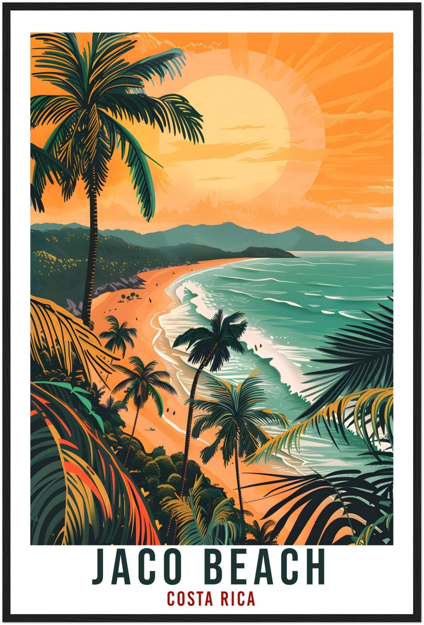 Jaco Beach Costa Rica Travel Print Wall Art Wall Hanging Home Décor Jaco Beach Gift Summer Artwork Travel Art Costa Rica City Travel Poster