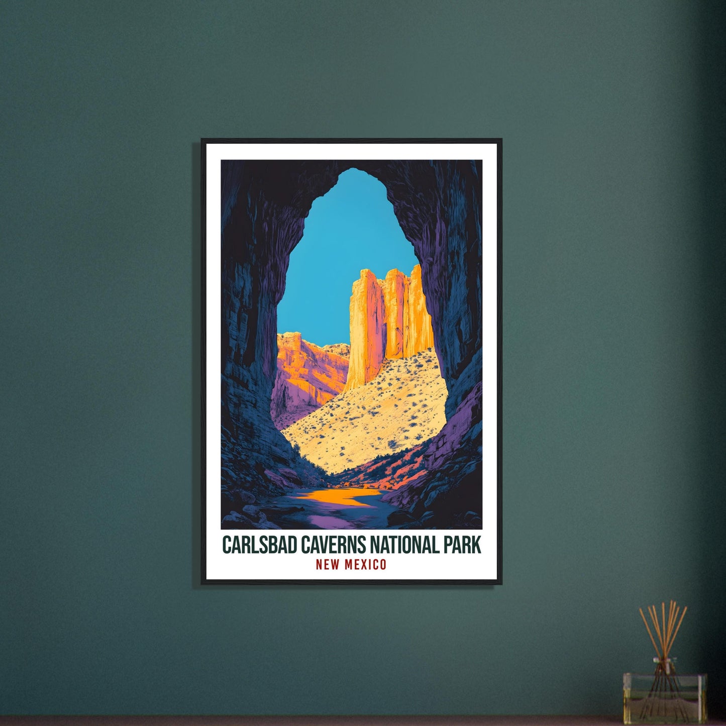 Carlsbad Caverns National Park New Mexico USA Travel Print Wall Art Wall Hanging Carlsbad Caverns Gift Travel Art USA Artwork Travel Poster