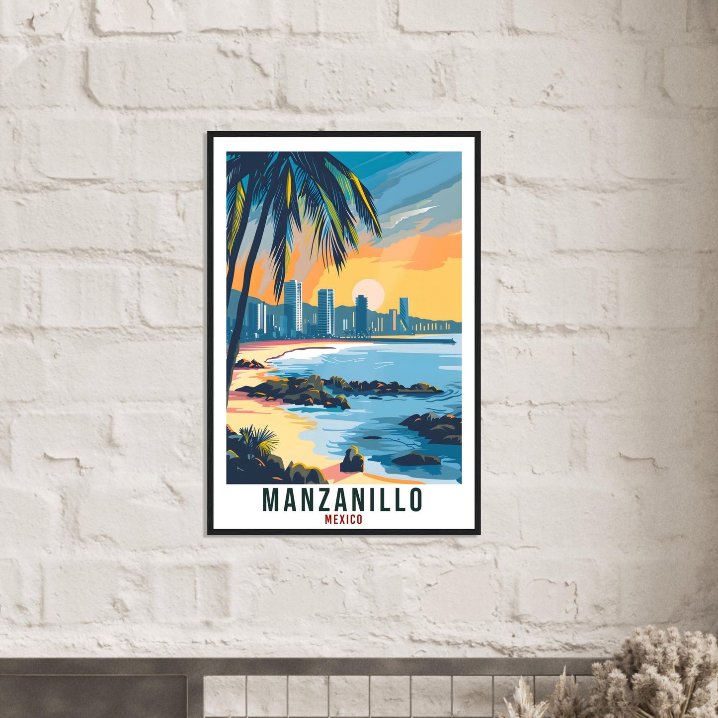 Manzanillo Mexico Travel Print Mexico Wall Art Wall Hanging Home Décor Manzanillo Gift Mexico Landmark Artwork South America Travel Poster