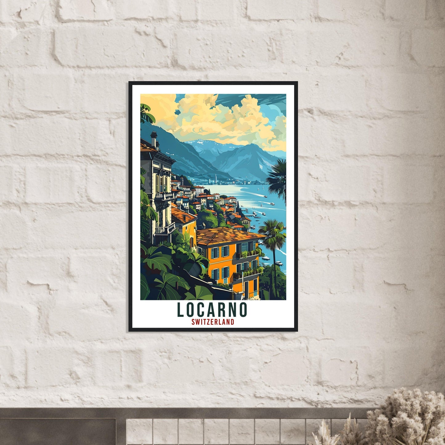 Locarno Travel Print Swiss Wall Art Wall Hanging Home Living Décor Locarno Gift Art Lovers Gift Switzerland Artwork Gift Swiss Travel Poster