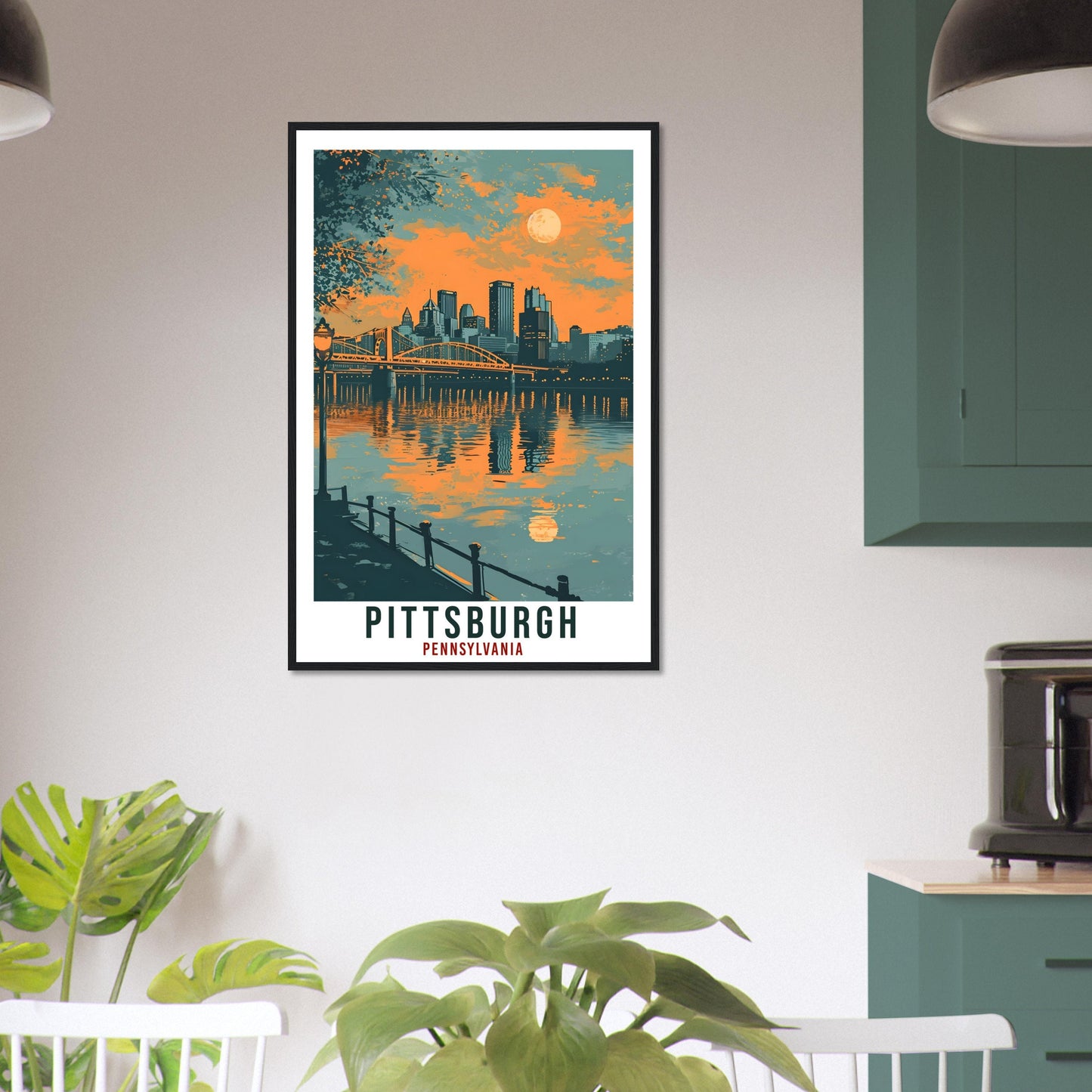 Pittsburgh Travel Print Pennsylvania Home Decoration USA Wall Art Gift Wall Hanging Art Lover Pennsylvania Artwork Pittsburgh Travel Poster