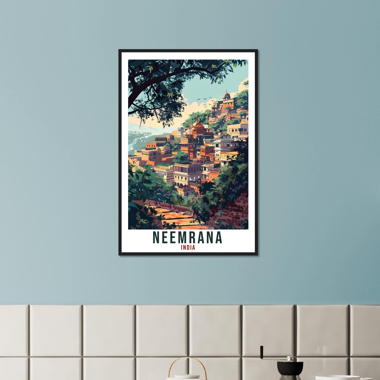 Neemrana Travel Print India Home Decoration Wall Art Gift Wall Hanging Art Lover Indian Artwork India Neemrana Travel Poster Cityscape Print