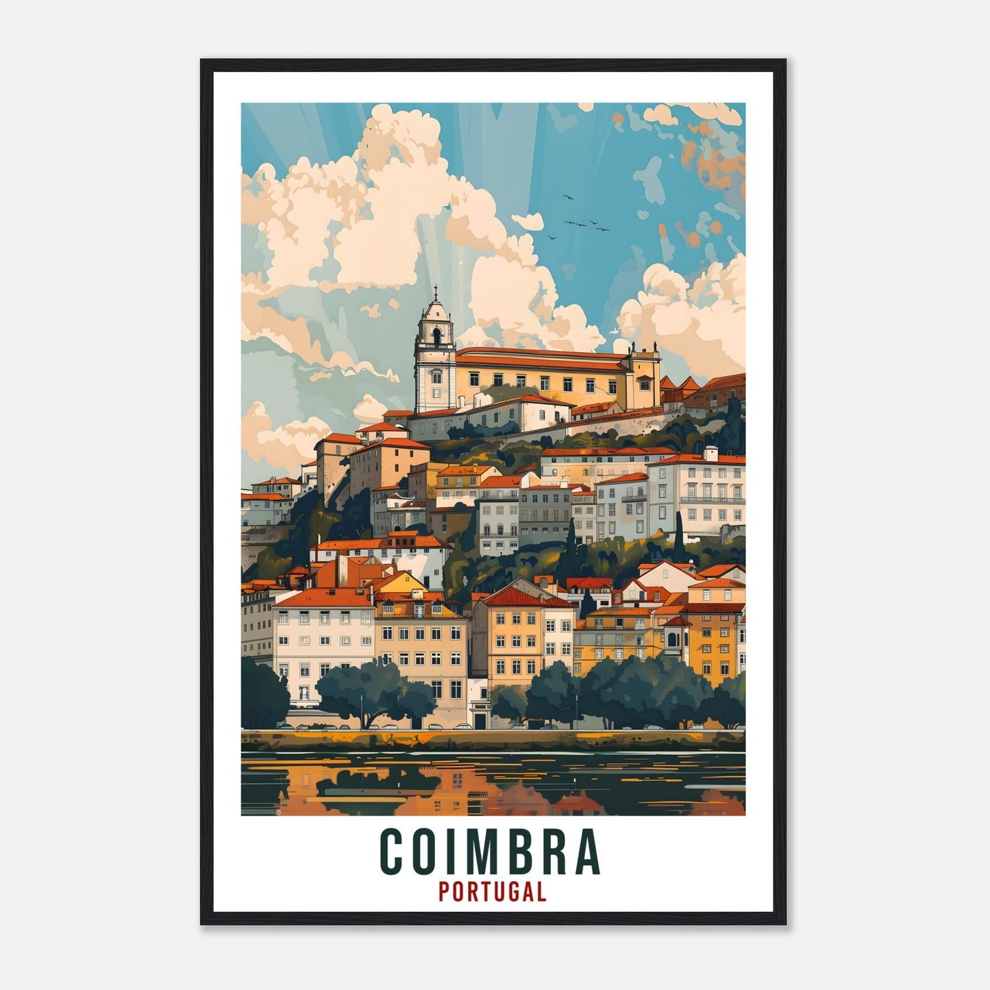 Coimbra Travel Print Portugal Wall Art Wall Hanging Home Décor Coimbra Gift Portugal Landmark Artwork Gift Portugal Coimbra Travel Poster