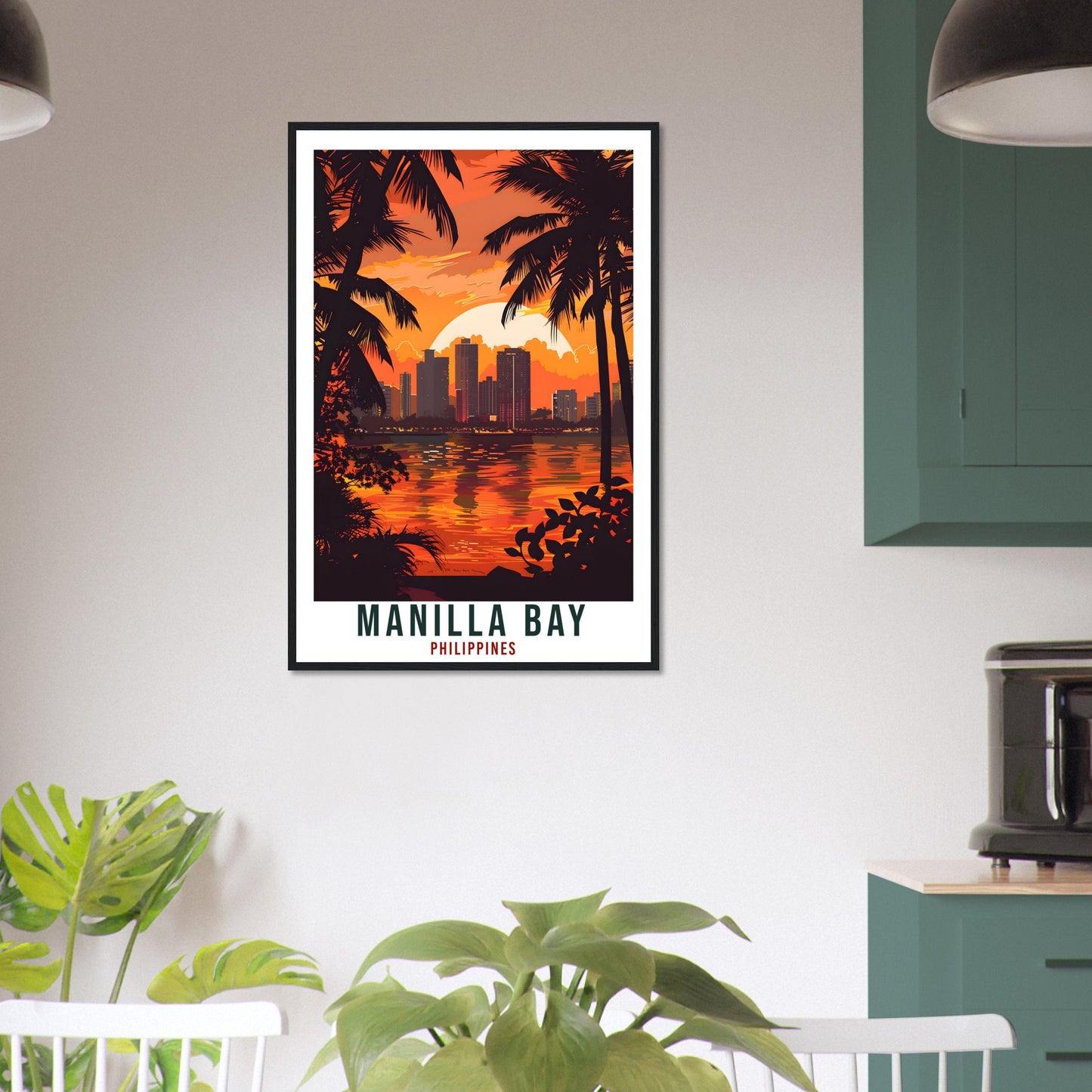Manilla Bay Philippines Travel Print Wall Art Wall Hanging Home Décor Manilla Bay Gift Landmark Artwork Travel Art Philippines Travel Poster