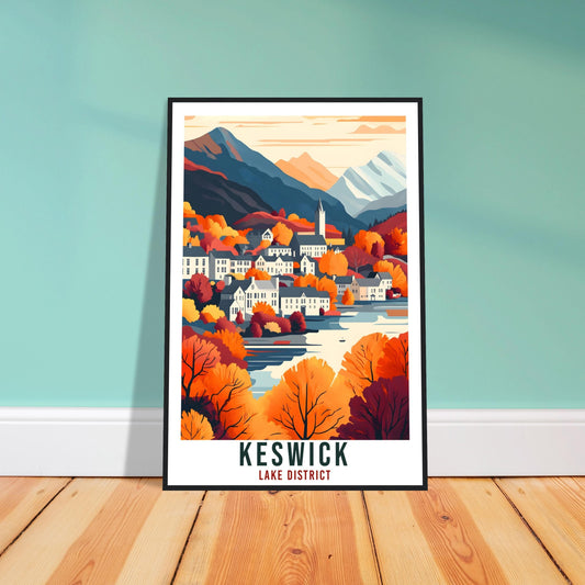 Keswick Travel Print Lake District Home Decor Keswick Wall Art Wall Hanging Art Lover Lake District Artwork Travel Poster Cumbria Travel Art