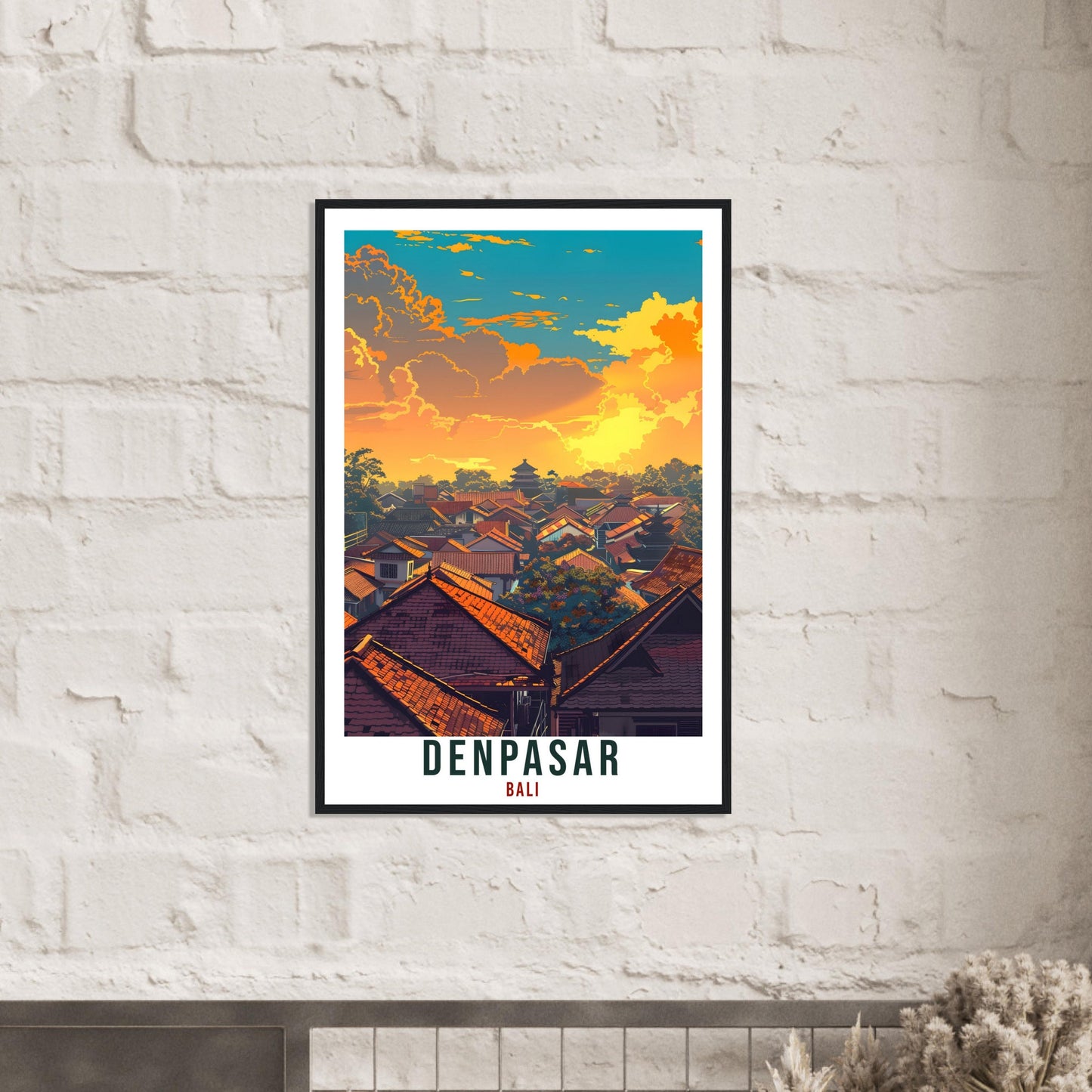 Denpasar Bali Travel Print Bali Wall Art Wall Hanging Home Décor Denpasar Gift Landmark Artwork Travel Art Lover Indonesia Travel Poster