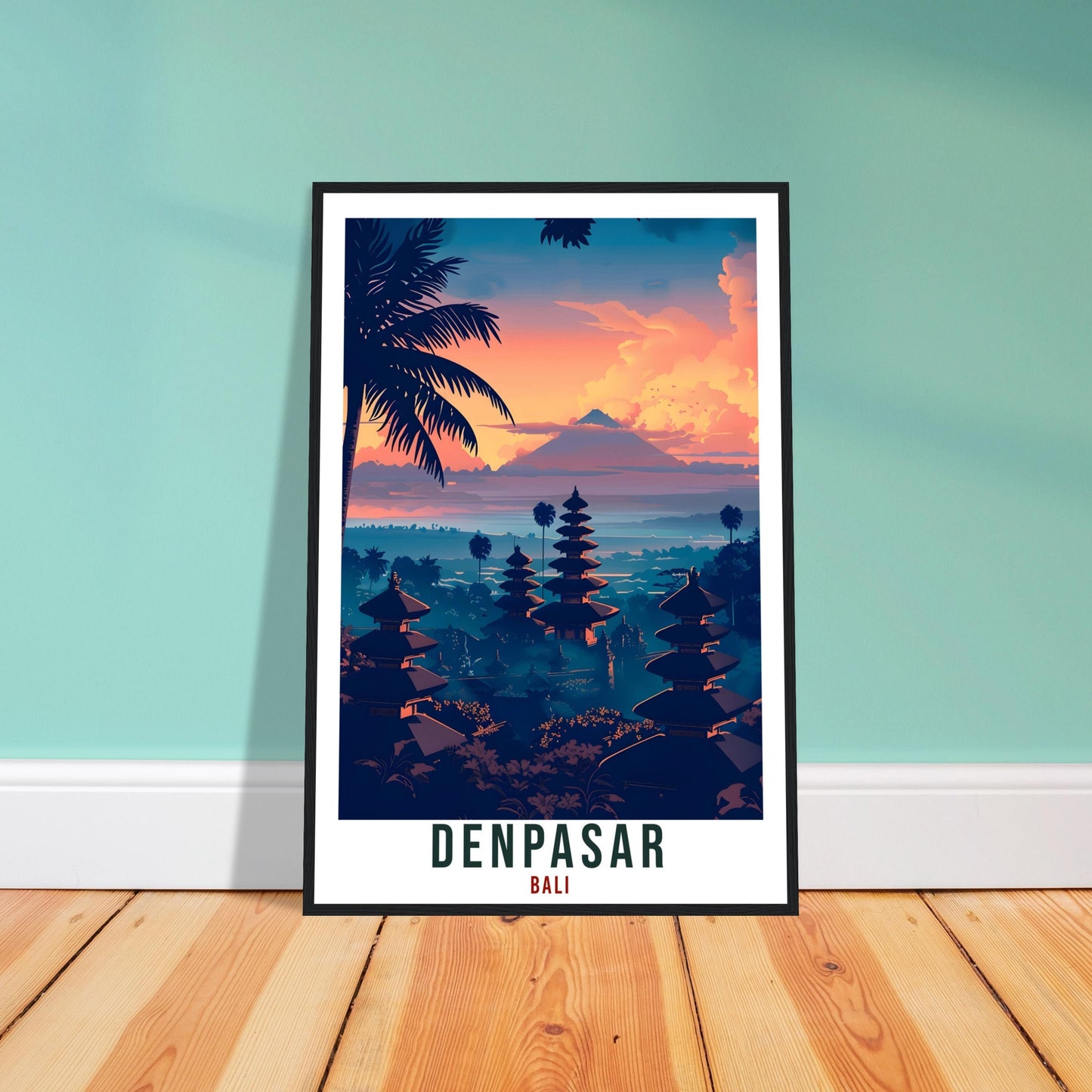 Denpasar Bali Travel Print Bali Wall Art Wall Hanging Home Décor Denpasar Gift Landmark Artwork Travel Art Lovers Indonesia Travel Poster
