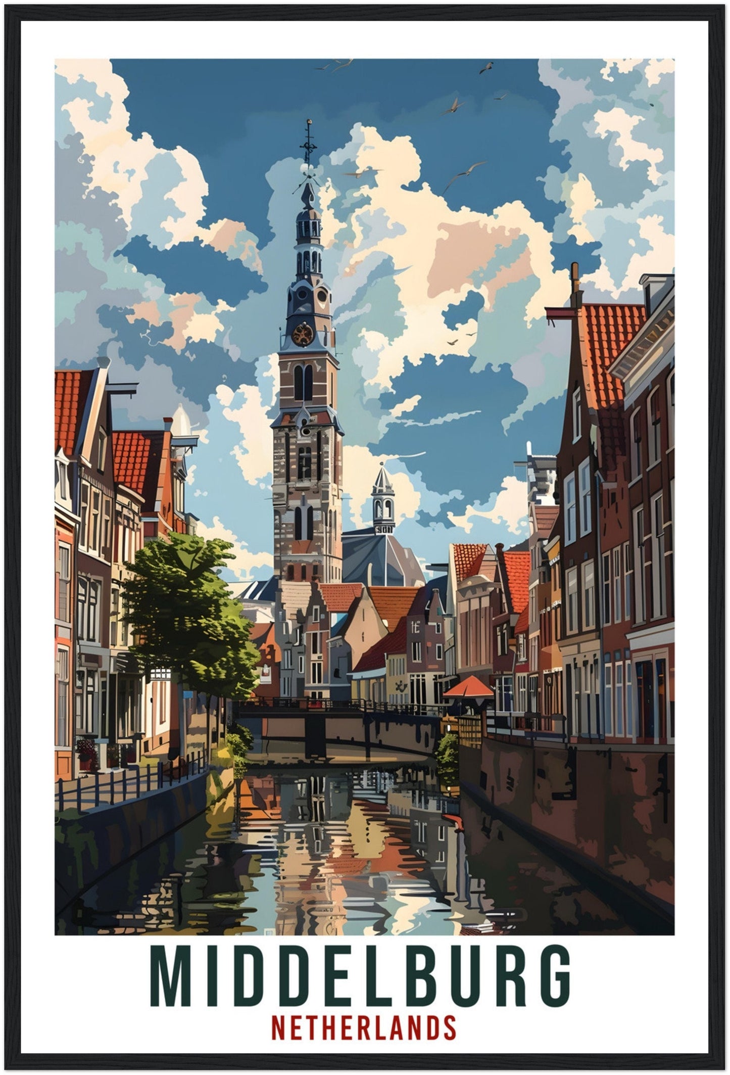 Middelburg Travel Print Holland Wall Art Wall Hanging Home Décor Middelburg Gift Art Lovers Dutch Artwork Gift The Netherlands Travel Poster