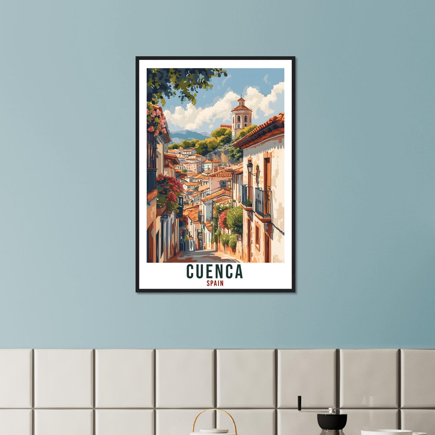 Cuenca Travel Print Spain Home Decoration Spanish City Wall Art Gift Wall Hanging Art Lover Cuenca Spain Artwork Cuenca Travel Poster