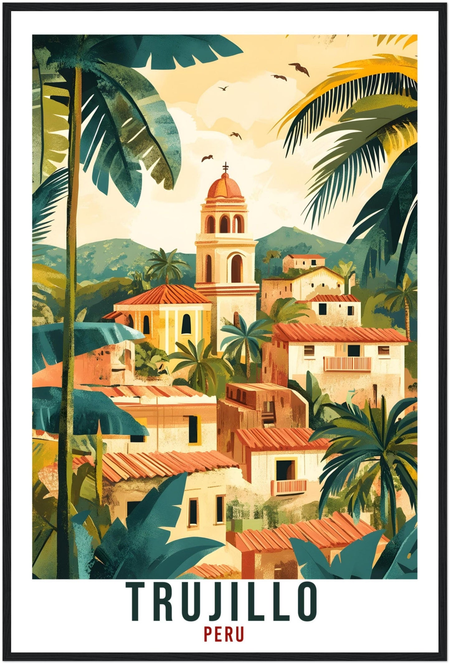 Trujillo Travel Print Peru Home Decor Trujillo Wall Art Gift Wall Hanging Art Lover Trujillo Peruvian Artwork Travel Poster Travel Art