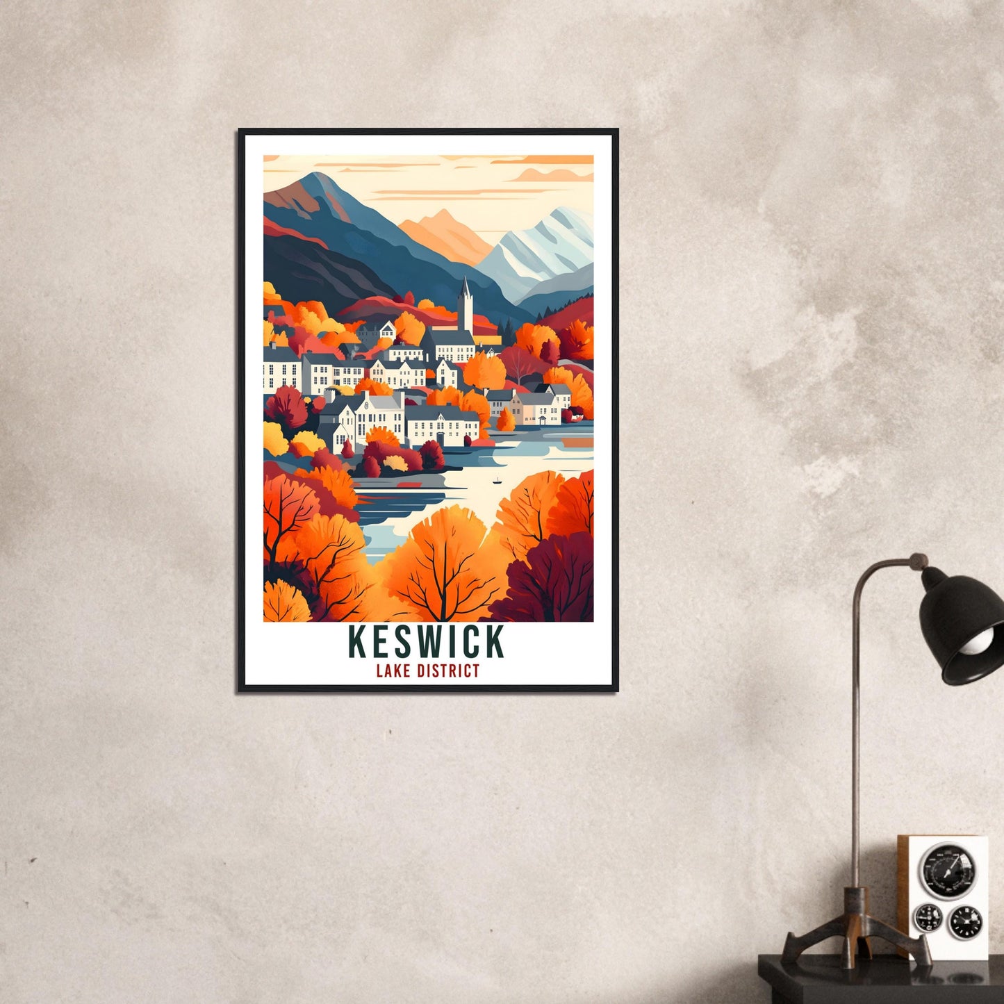 Keswick Travel Print Lake District Home Decor Keswick Wall Art Wall Hanging Art Lover Lake District Artwork Travel Poster Cumbria Travel Art