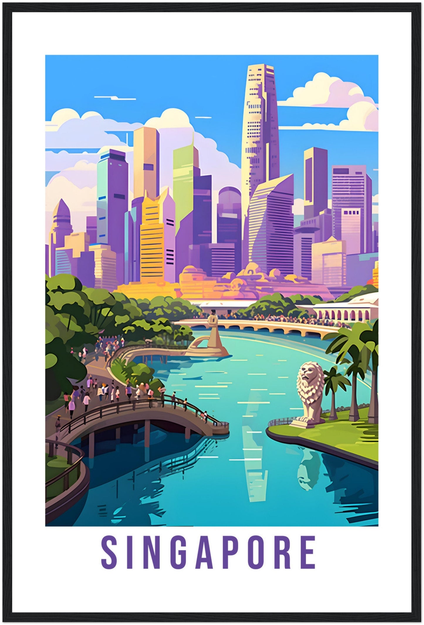 Singapore Travel Print Wall Art Marina Bay Sands Wall Hanging Home Decoration Singapore Gift Art Lovers Wall Art Singapore Vacation Print