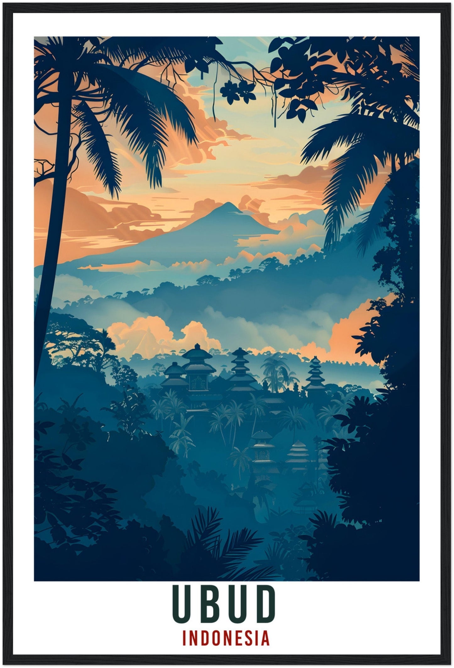 Ubud Bali Travel Print Bali Wall Art Wall Hanging Home Décor Ubud Gift Landmark Artwork Travel Art Lovers Indonesia Ubud Travel Poster