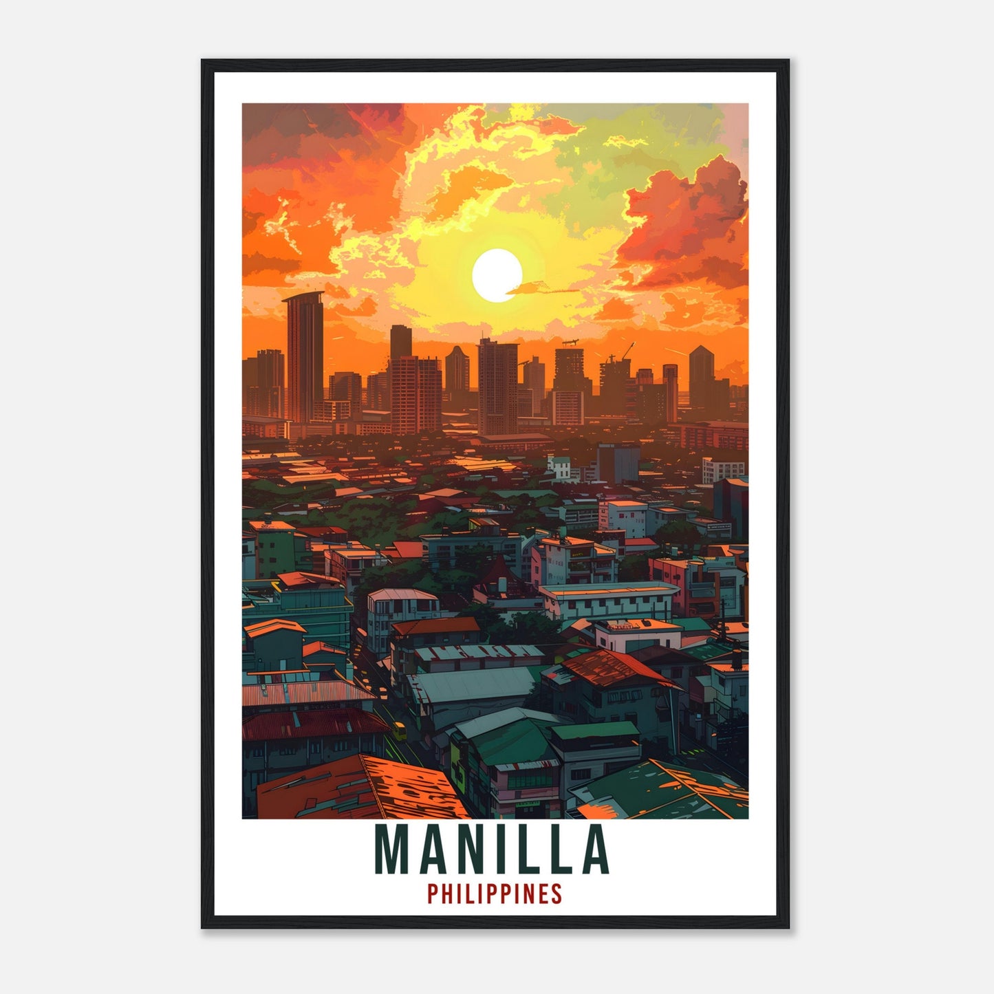 Manilla Philippines Travel Print Wall Art Wall Hanging Home Décor Manilla Gift Landmark Artwork Travel Art Philippines City Travel Poster
