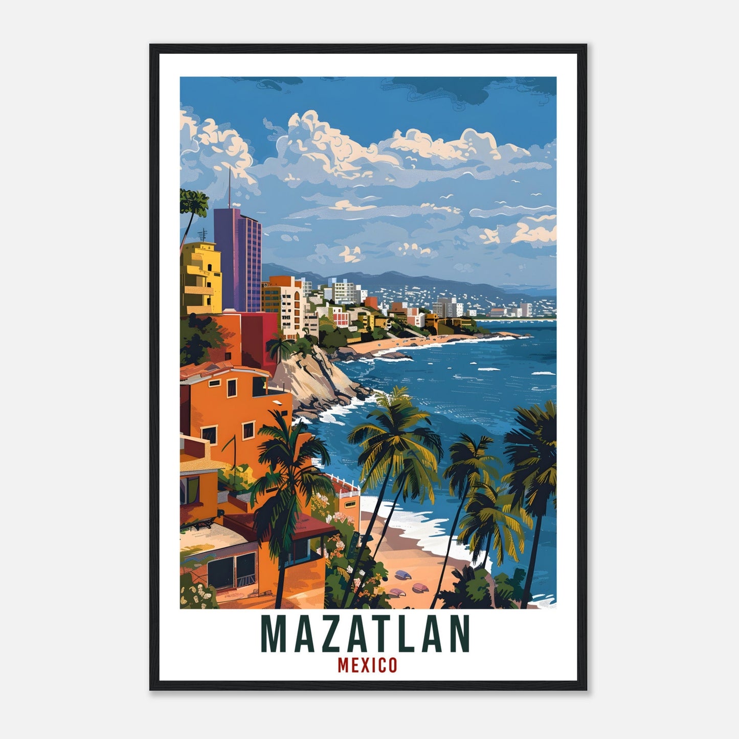 Mazatlan Mexico Travel Print Mexico Wall Art Wall Hanging Home Décor Mazatlan Gift Mexico Landmark Artwork Gift South America Travel Poster