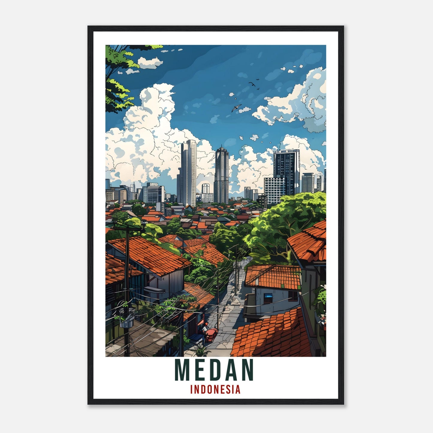 Medan Travel Print Bali Wall Art Wall Hanging Home Décor Medan Gift Landmark Artwork Travel Art Lover Indonesia Medan Travel Poster