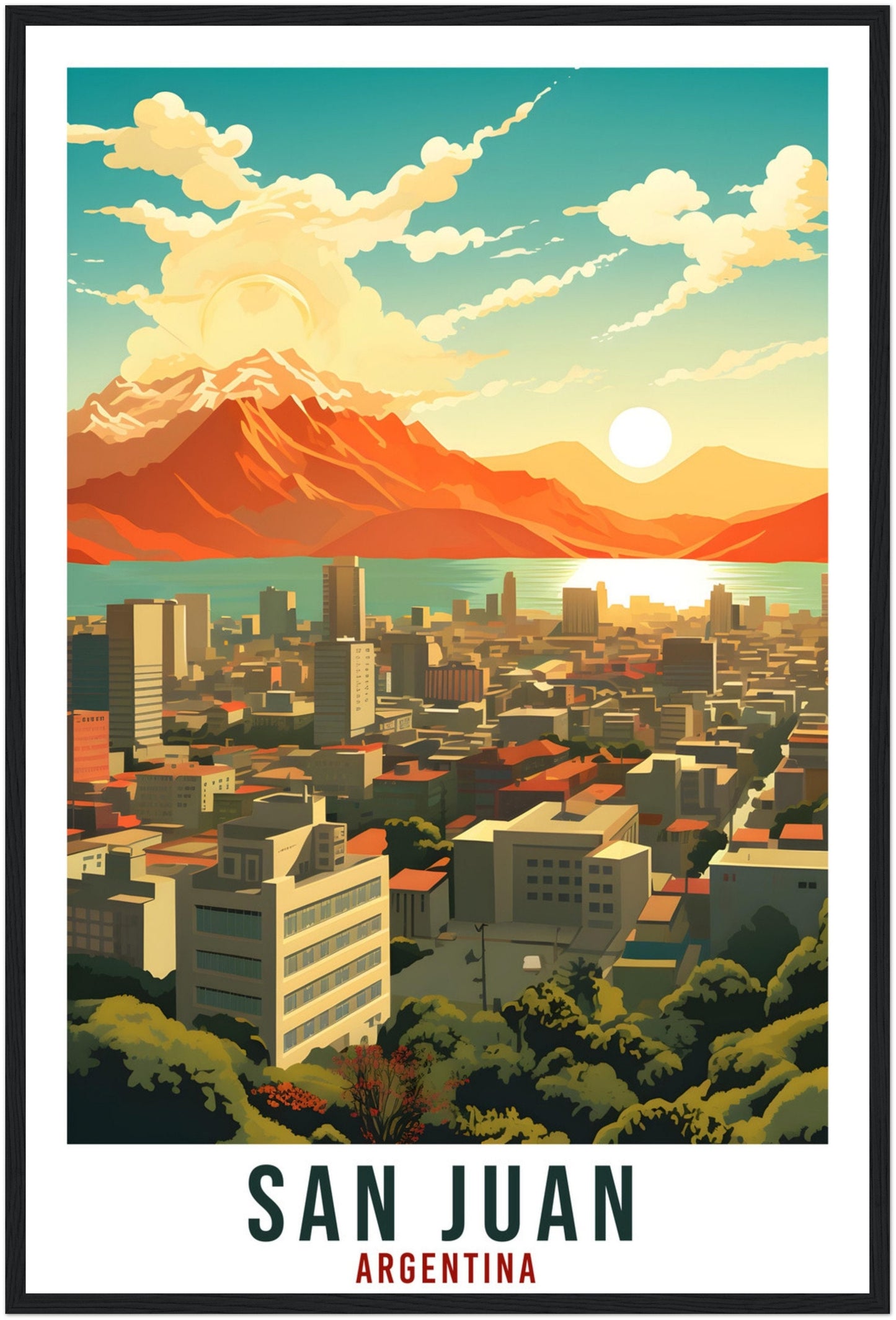 San Juan Travel Print Wall Art San Juan Argentina City Landscape Artwork San Juan Art Gift San Juan Travel Poster Argentinian Art Lover Gift