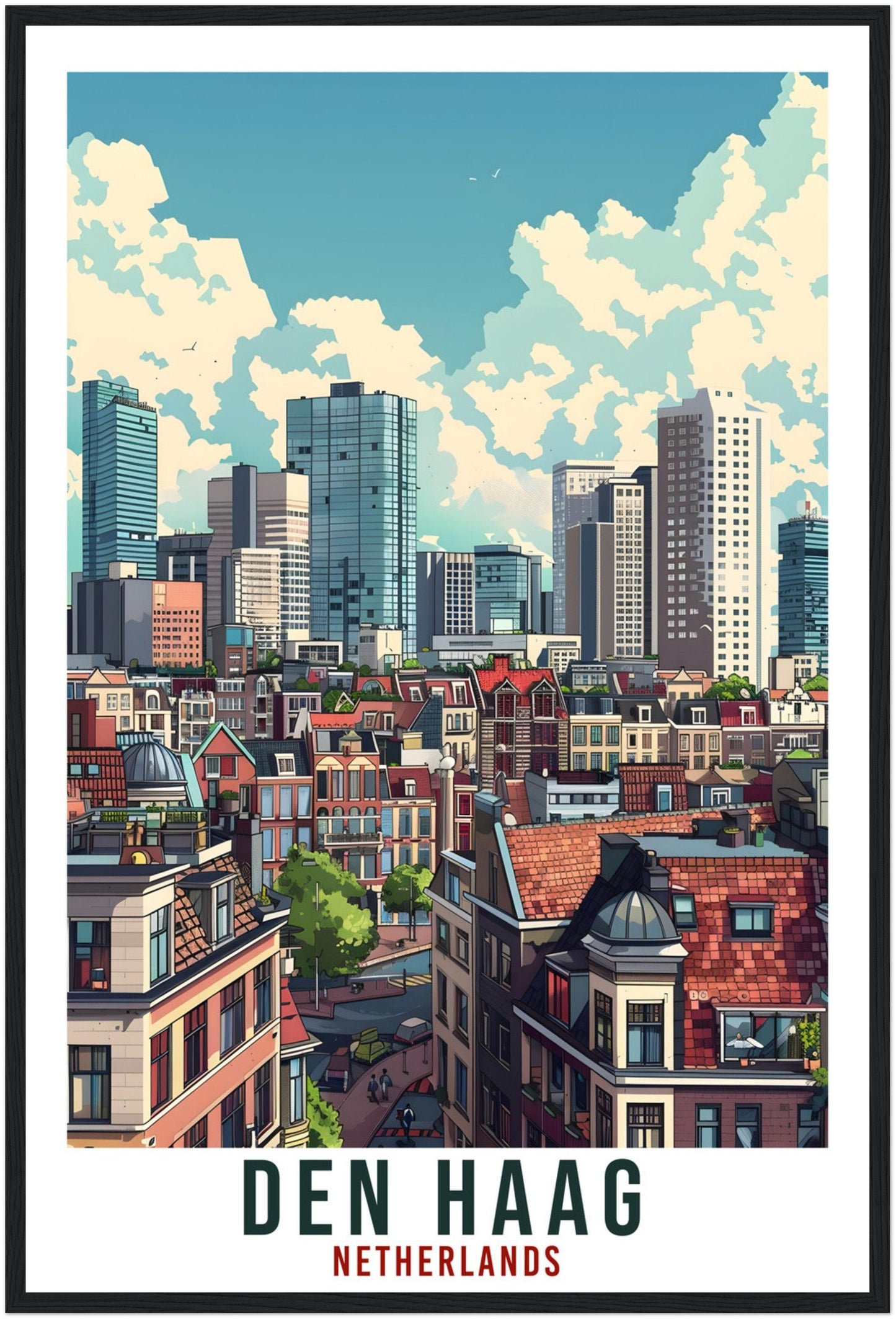 Den Haag Travel Print Holland Wall Art Wall Hanging Home Décor Gift Art Lover Gift Dutch Artwork Gift The Netherlands Den Haag Travel Poster