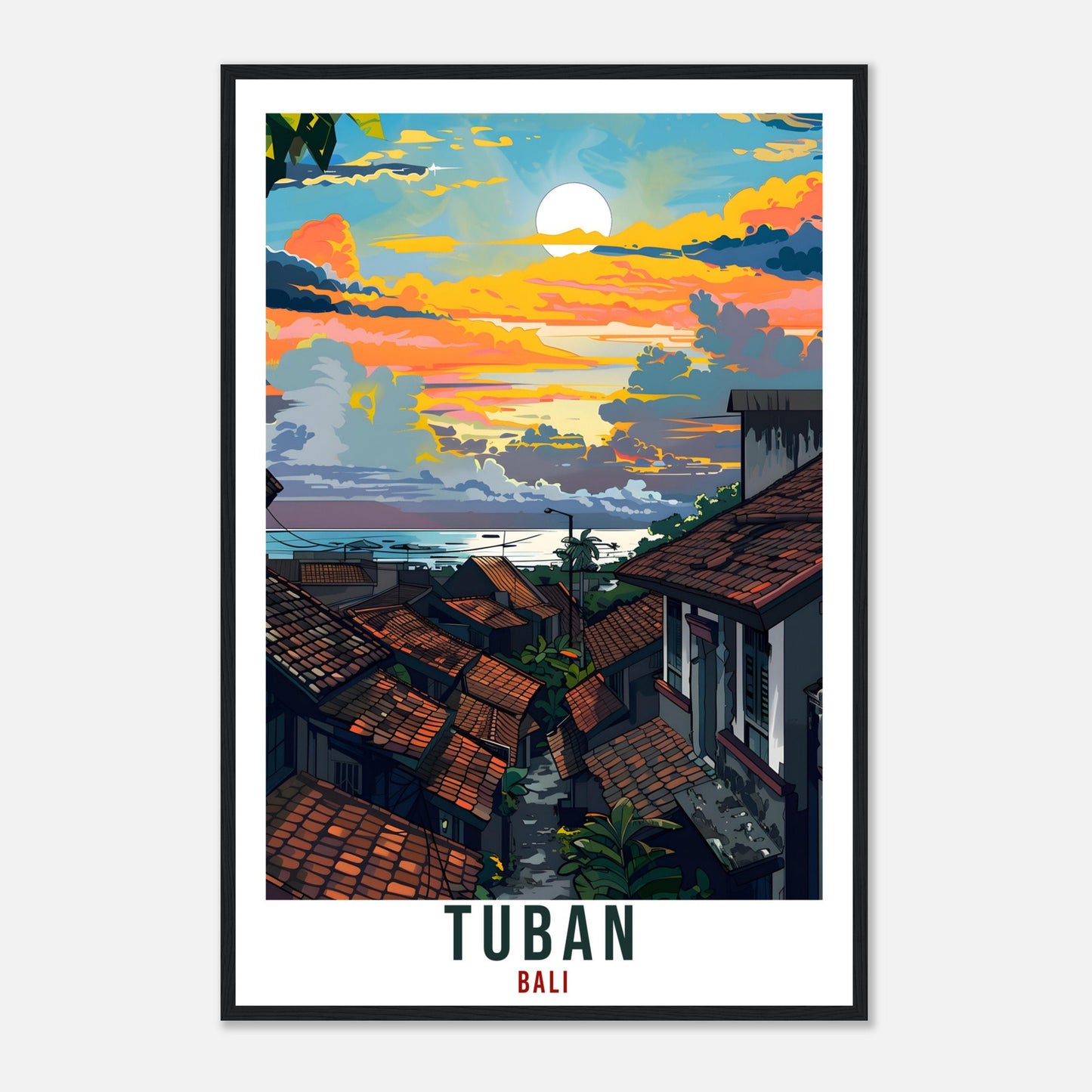 Tuban Bali Travel Print Bali Wall Art Wall Hanging Home Décor Tuban Gift Landmark Artwork Travel Art Lover Indonesia Tuban Travel Poster