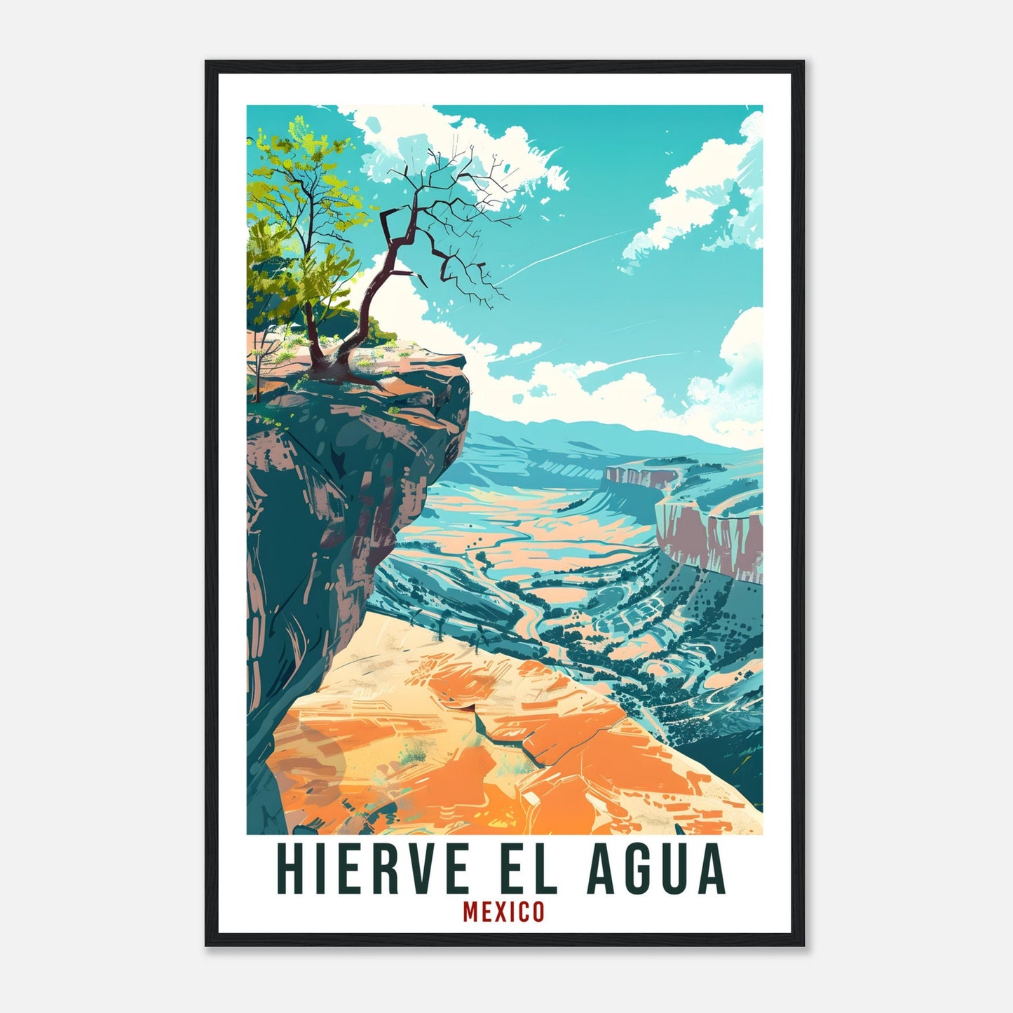 Hierve El Agua Mexico Travel Print Mexico Wall Art Wall Hanging Home Décor Hierve El Agua Gift Mexico Artwork South America Travel Poster
