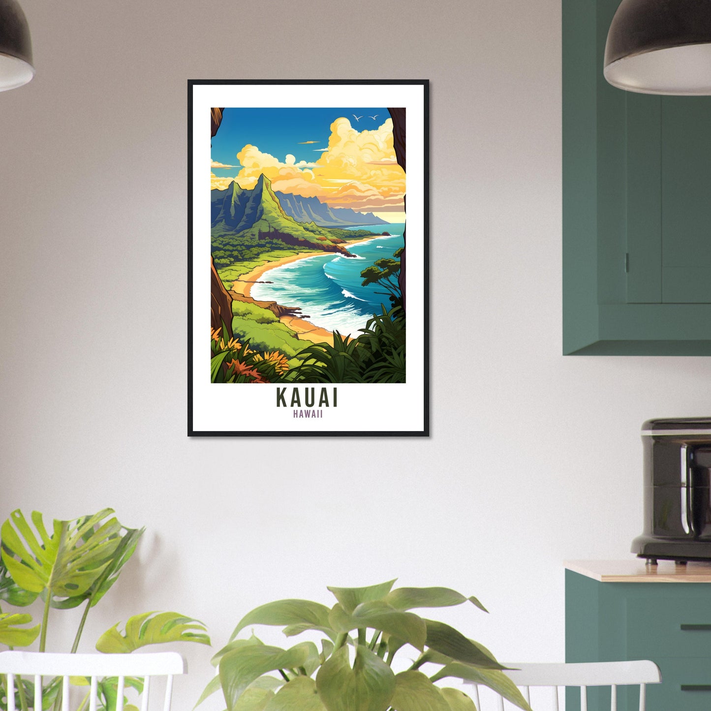 Kauai Hawaii Travel Print Kauai Wall Art Home Décor Kauai Wall Hanging Illustration Gift For Art Lovers Hawaii Art Lover Gift Print Artwork