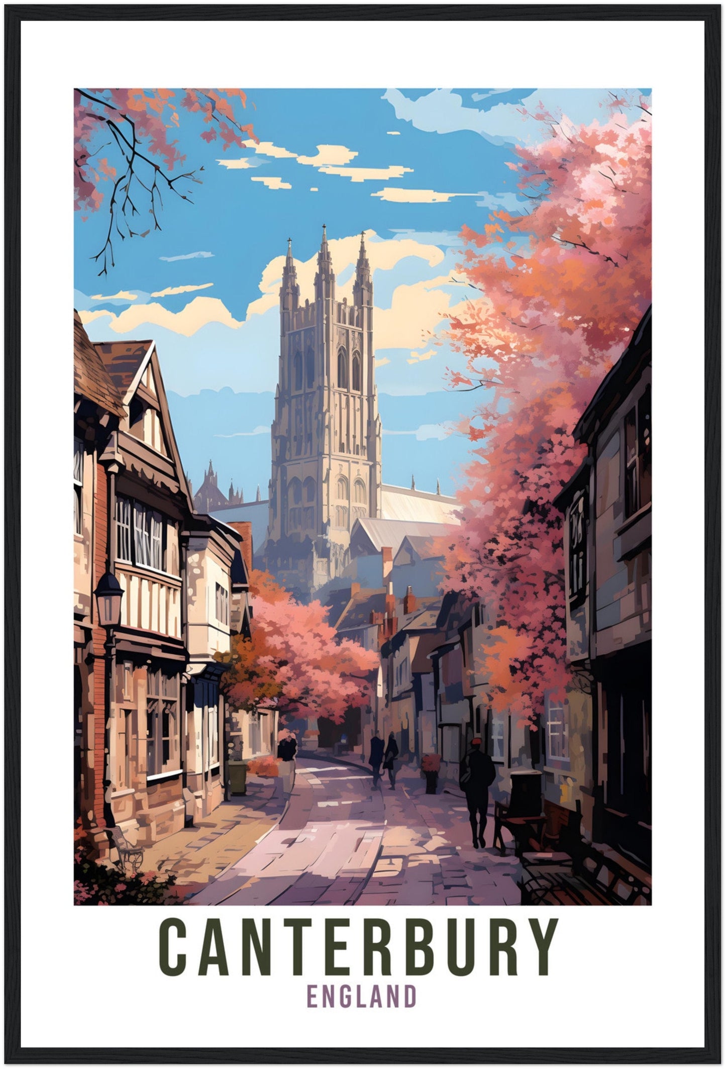 Canterbury Travel Print Home Decor Canterbury England Wall Hanging Canterbury Artwork Gift Canterbury Travel Poster Artwork UK Wall Art