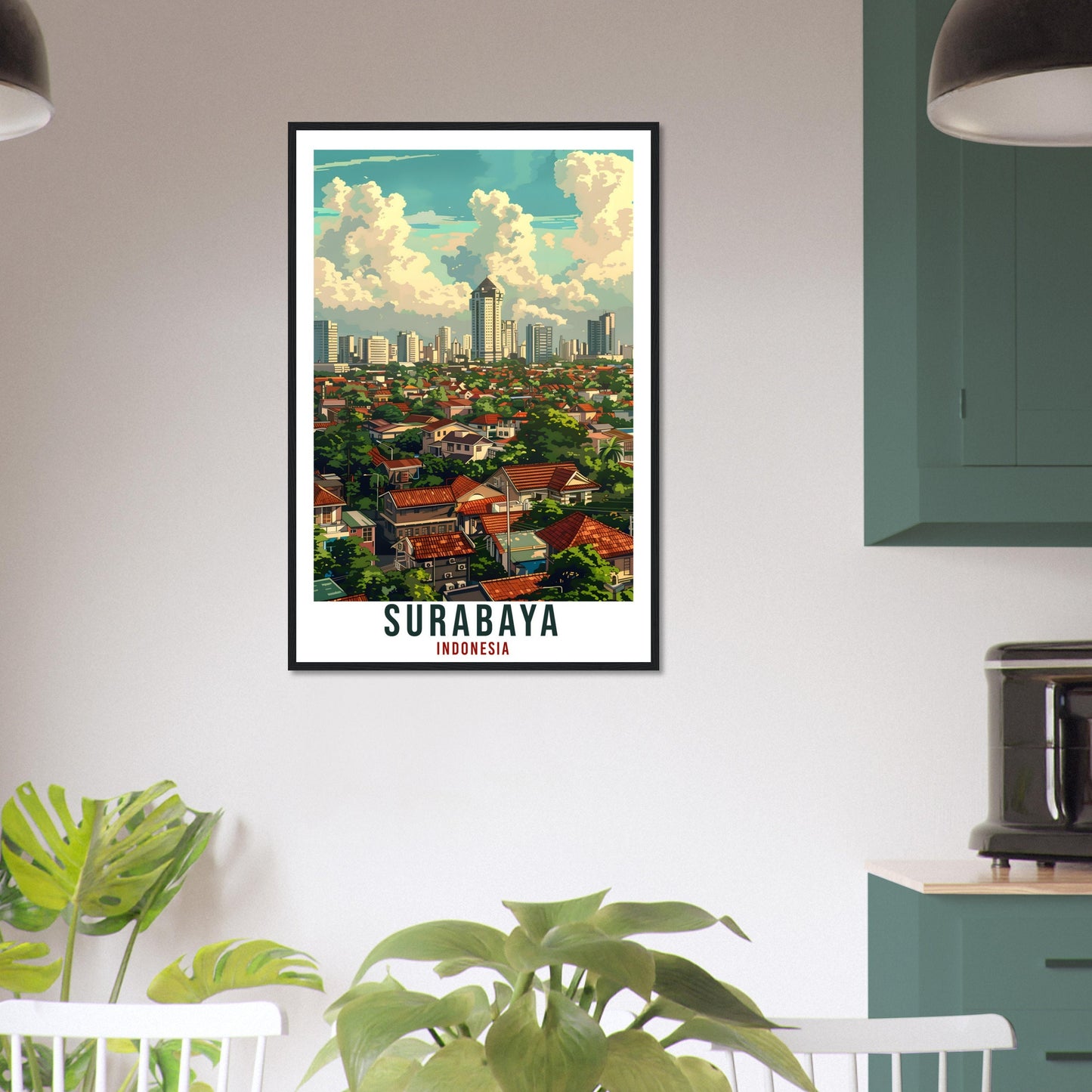 Surabaya Travel Print Wall Art Wall Hanging Home Décor Surabaya Gift Landmark Artwork Travel Art Lovers Indonesia Surabaya Travel Poster
