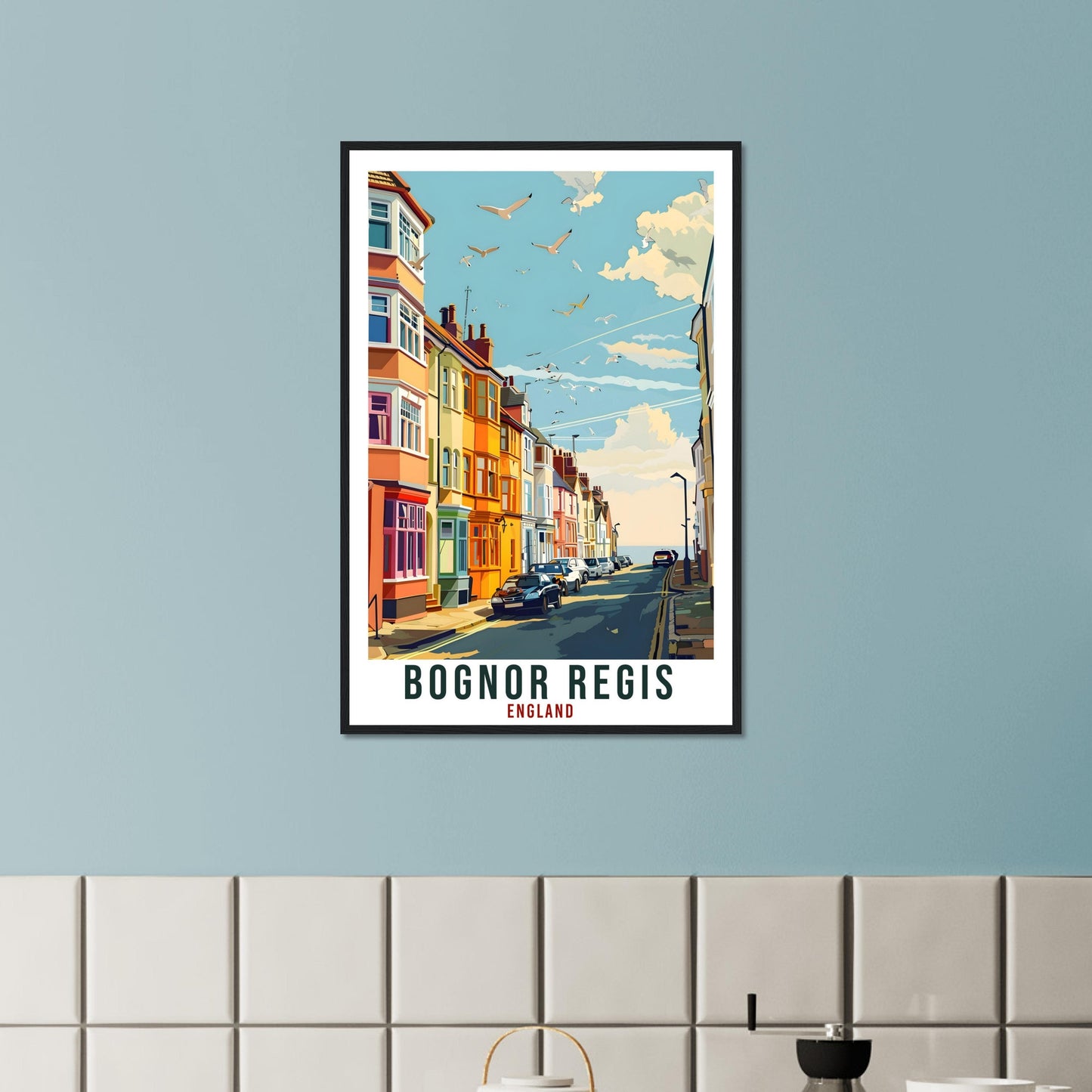 Bognor Regis Travel Print Wall Art Wall Hanging Home Living Décor Bognor Regis Gift Art Lovers UK Artwork Gift Print England Travel Poster