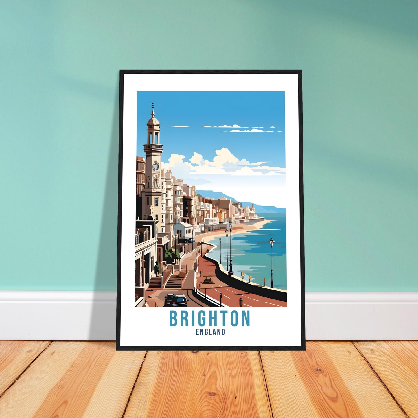 Brighton Travel Print Brighton Seaside Home Decor Coastal Landscape England Nature Wall Hanging Brighton Artwork Gift Brighton Travel Poster