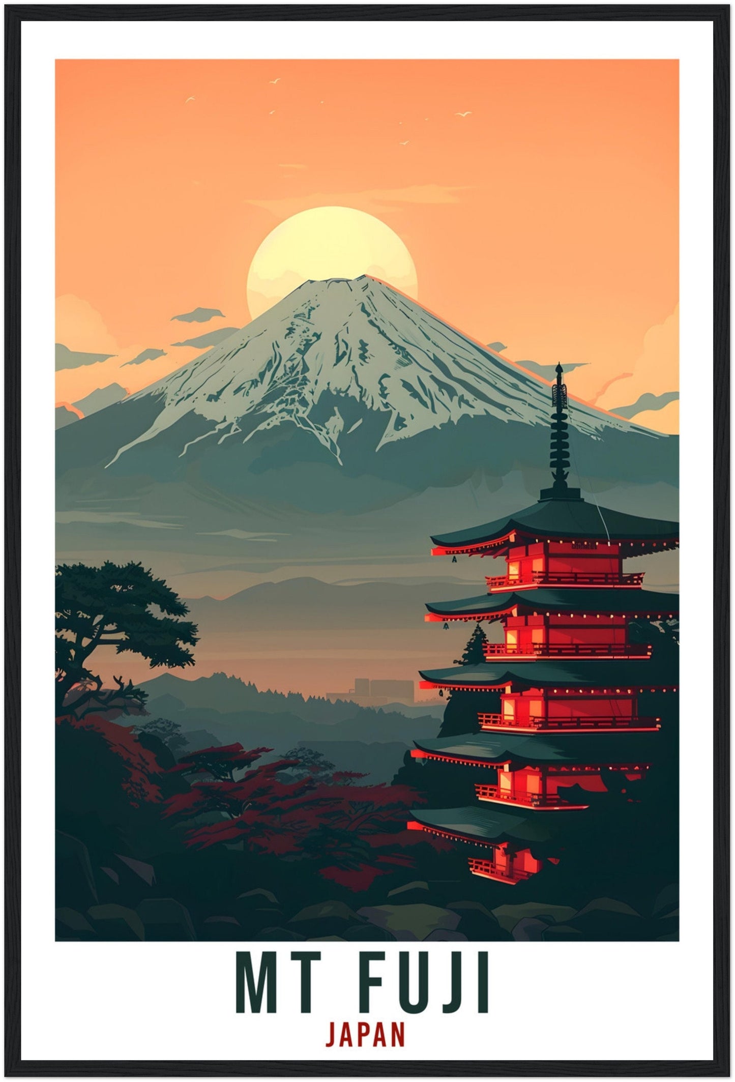 Mt Fuji Travel Print Japan Home Decoration Mount Fuji Wall Art Gift Wall Hanging Art Lover Japanese Artwork Japan Mt Fuji Travel Poster