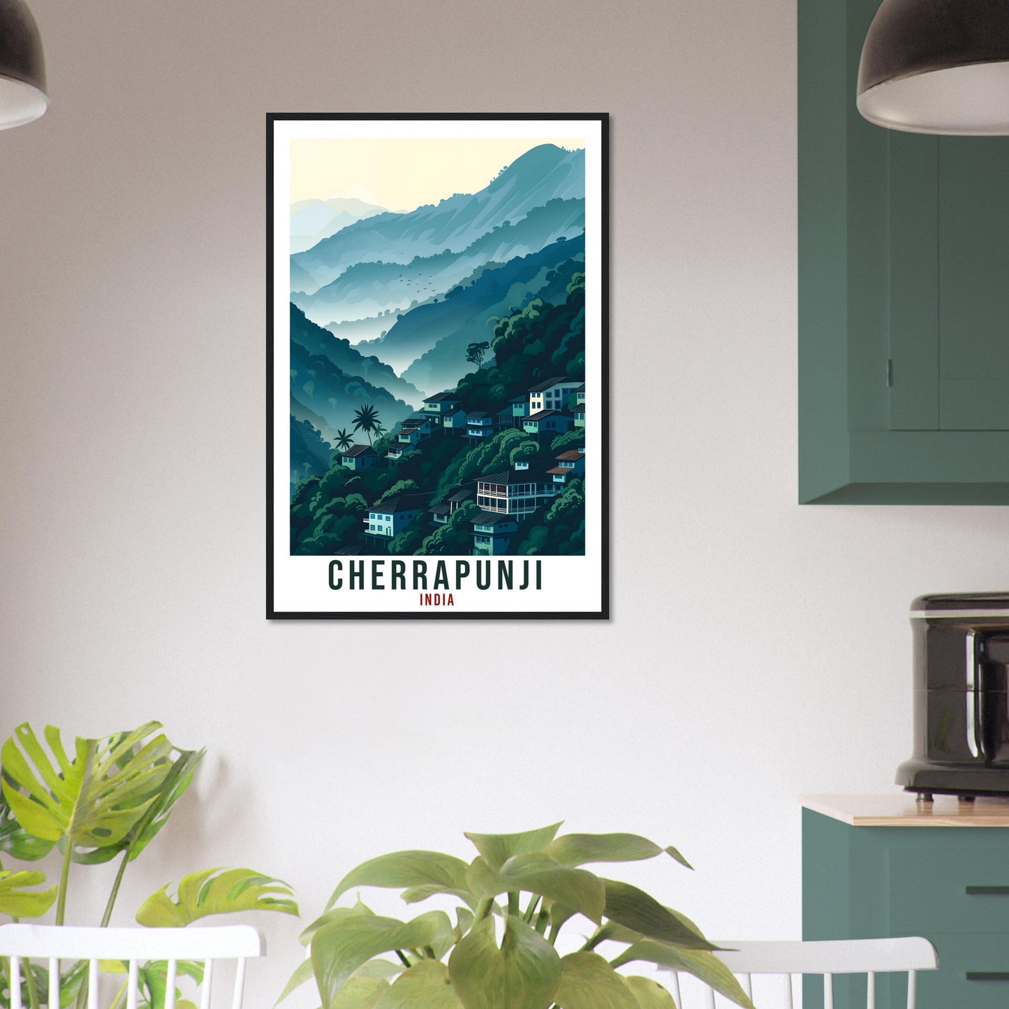 Cherrapunji Travel Print India Home Decoration Wall Art Gift Wall Hanging Art Lover Indian Artwork Cherrapunji Travel Poster Cityscape Print