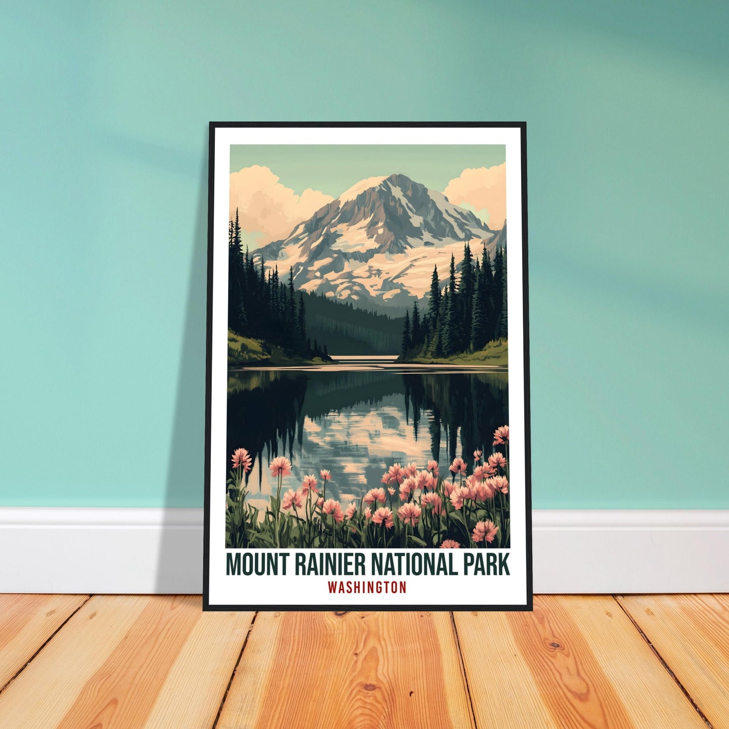 Mount Rainier National Park Washington USA Travel Print Wall Art Wall Hanging Décor Mount Rainier Gift Travel Art USA Artwork Travel Poster