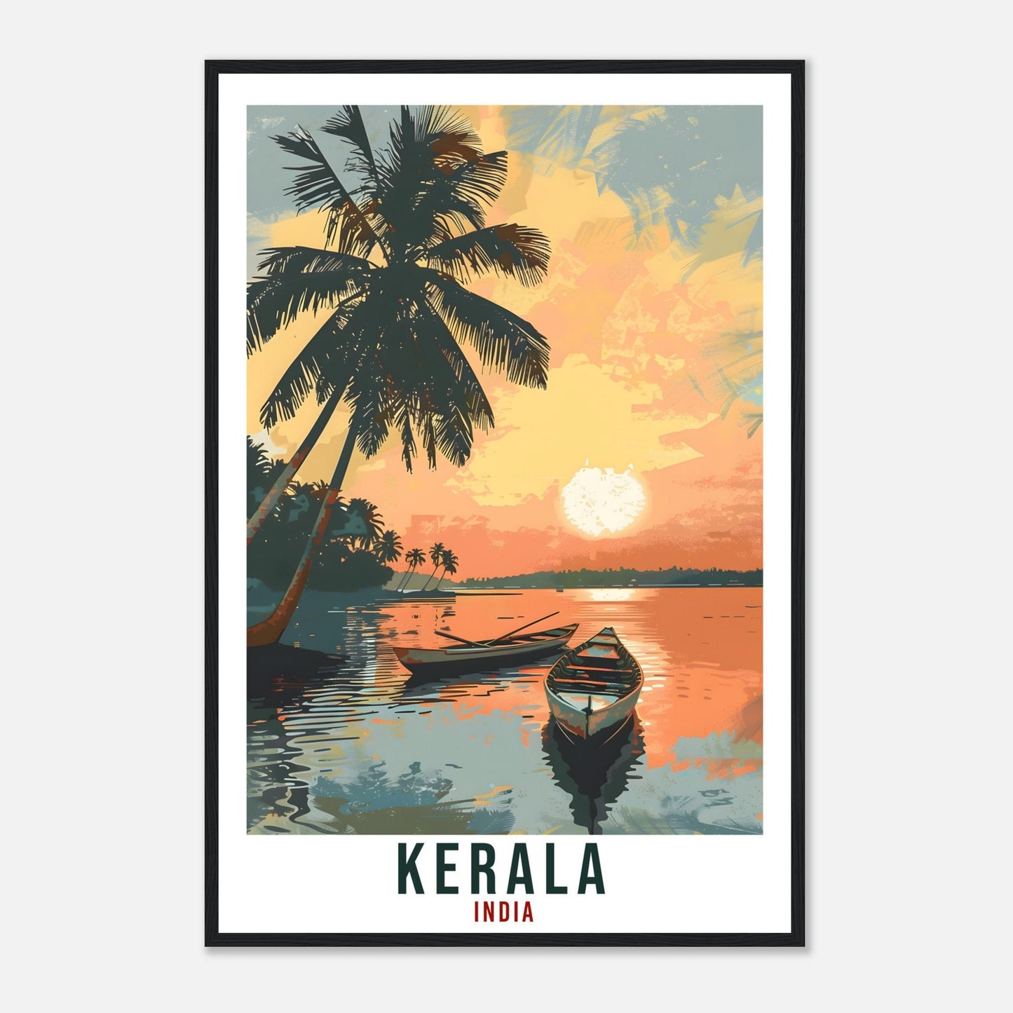 Kerala Travel Print India Home Decoration Wall Art Gift Wall Hanging Art Lover Indian Artwork India Kerala Travel Poster Kerala Beach Print
