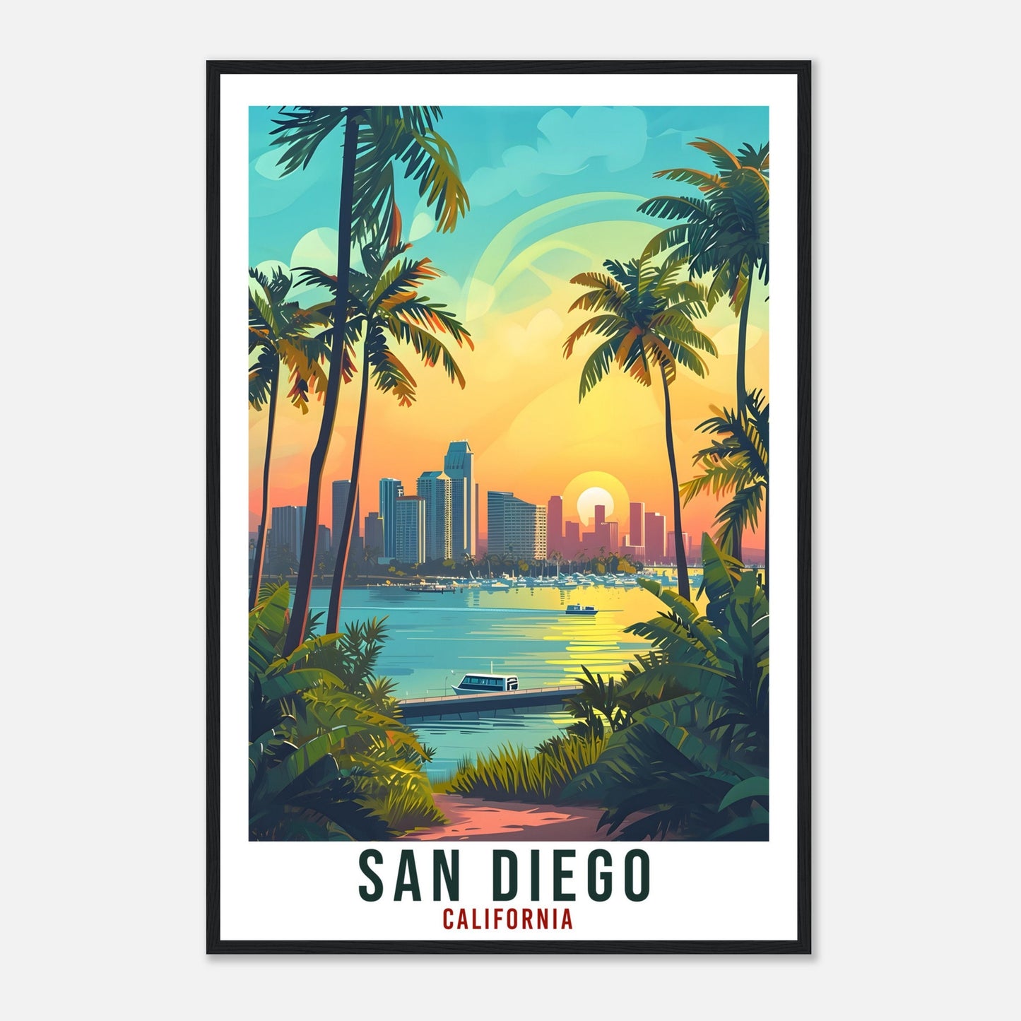 San Diego Travel Print California Home Decoration USA City Wall Art Gift Wall Hanging Art Lover California Artwork San Diego Travel Poster