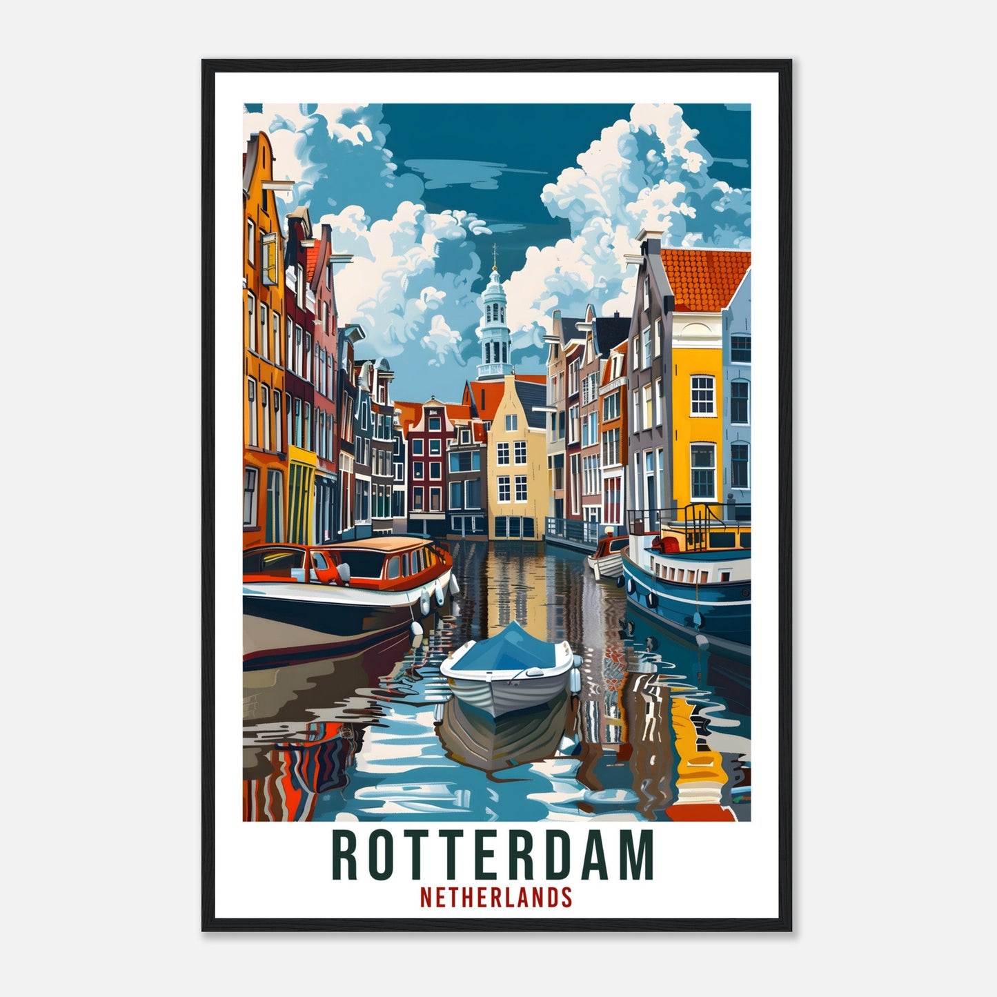 Rotterdam Dutch Travel Print Holland Wall Art Wall Hanging Home Décor Rotterdam Gift Art Lovers Gift Artwork The Netherlands Travel Poster