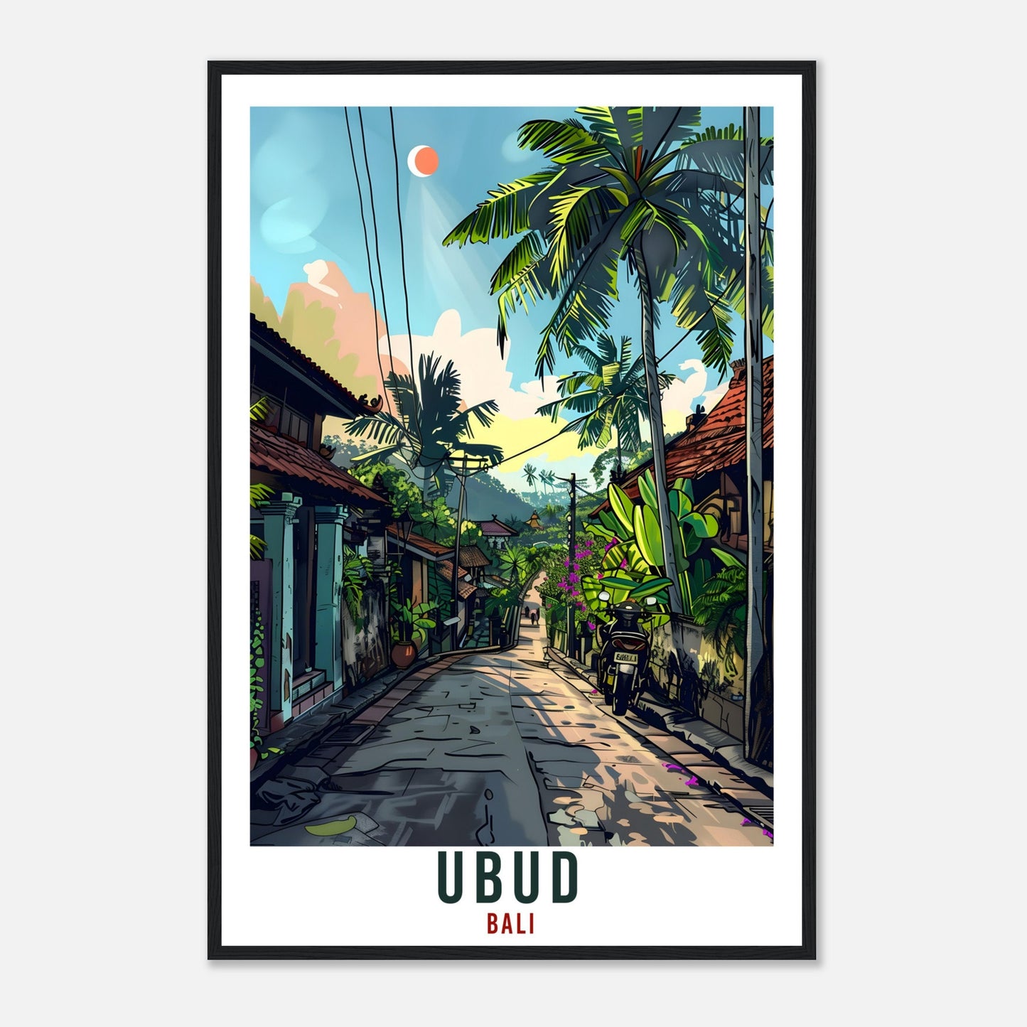 Ubud Bali Travel Print Bali Wall Art Wall Hanging Home Décor Ubud Gift Landmark Artwork Travel Art Lovers Indonesia Ubud Travel Poster