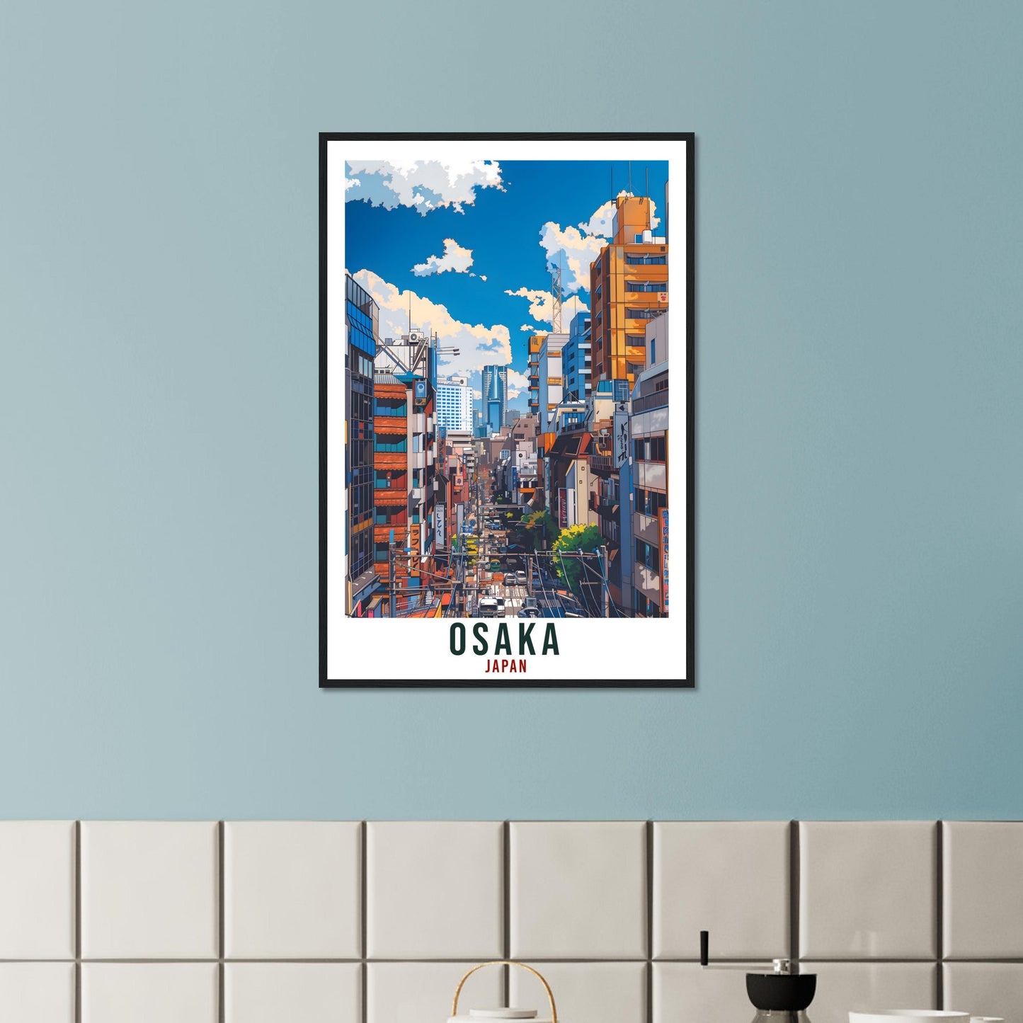Osaka Travel Print Japan Home Decoration Wall Art Gift Wall Hanging Art Lover Japanese Artwork Japan Osaka Travel Poster Cityscape Print