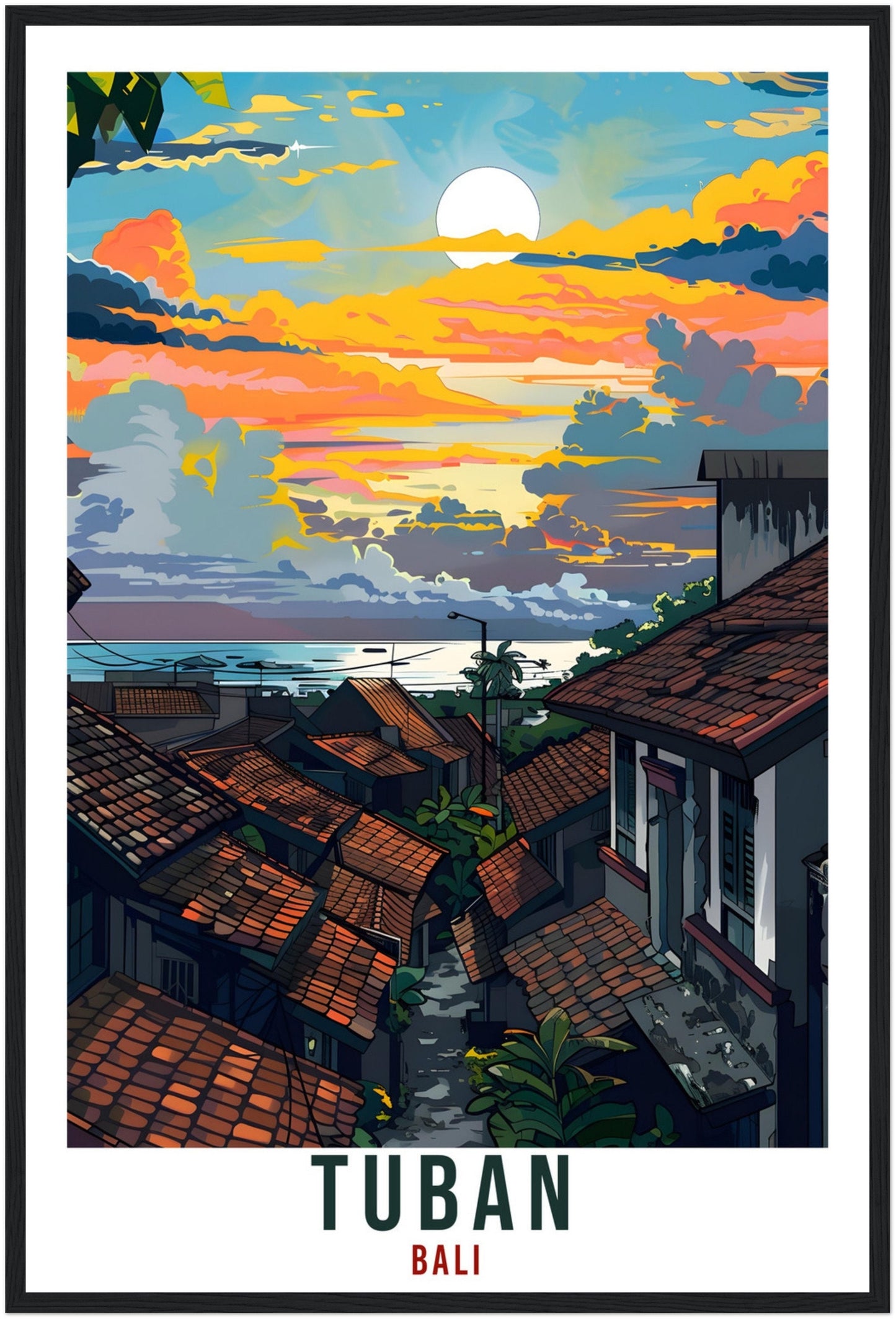 Tuban Bali Travel Print Bali Wall Art Wall Hanging Home Décor Tuban Gift Landmark Artwork Travel Art Lover Indonesia Tuban Travel Poster