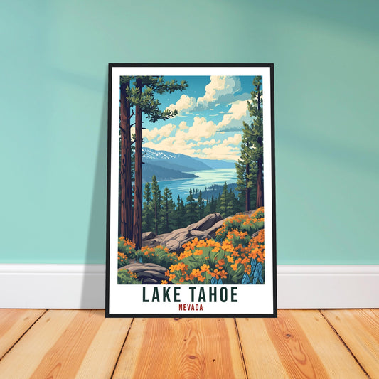 Lake Tahoe Travel Print Nevada Home Decoration USA City Wall Art Gift Wall Hanging Art Lover Nevada Artwork Lake Tahoe Travel Poster