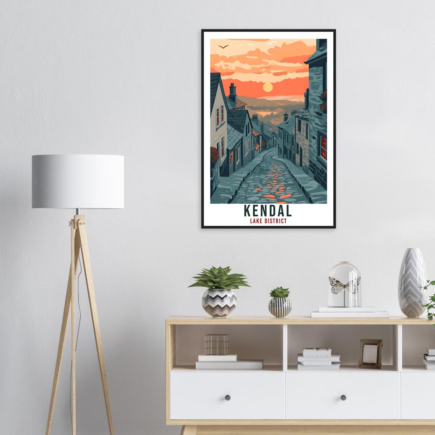 Kendal Travel Print Lake District Home Decor Kendal Wall Art Wall Hanging Art Lover Lake District Artwork Travel Poster Cumbria Travel Art