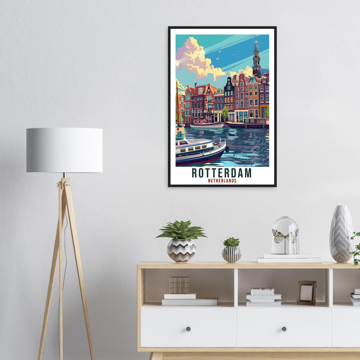 Rotterdam Travel Print Holland Wall Art Wall Hanging Home Décor Rotterdam City Gift Dutch Artwork Gift Netherlands Rotterdam Travel Poster